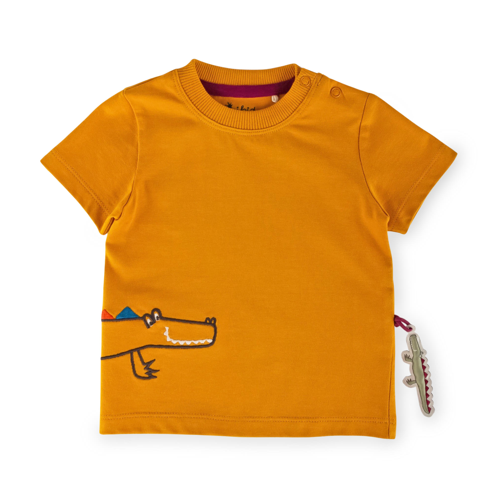 Gelbes Baby T-Shirt mit Krokodil Motiv Gelbes Baby T-Shirt mit Krokodil Motiv