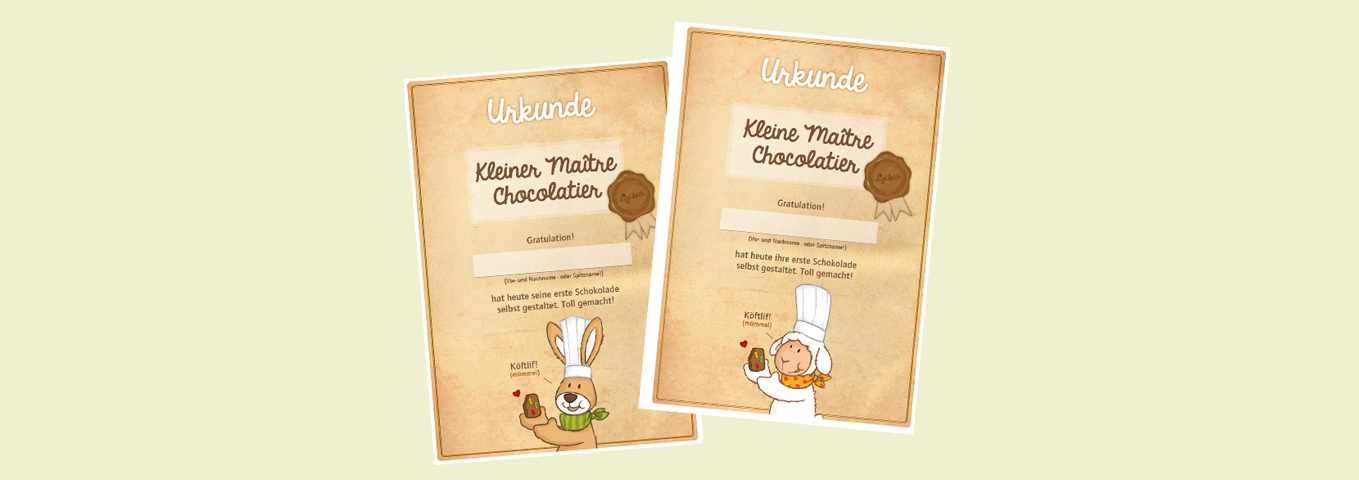 Urkunde: Kleine/r Chocolatier