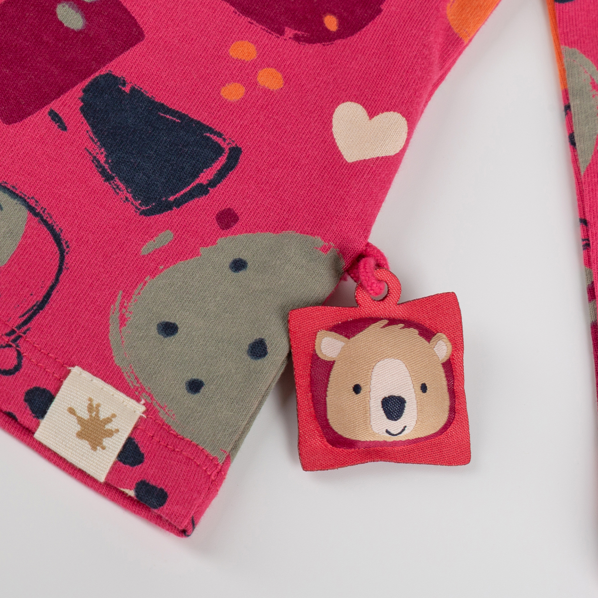 Kinder Langarmshirt Bär Fancy Forest Print, pink