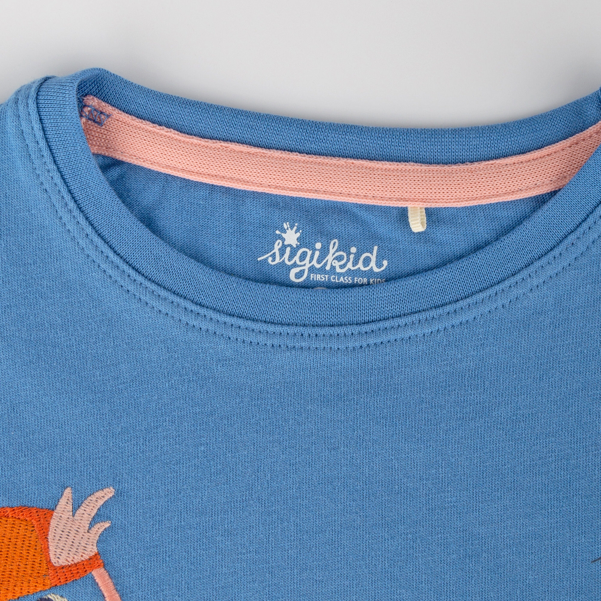 Blaues Kinder T-Shirt mit Flamingo Motiv Blaues Kinder T-Shirt mit Flamingo Motiv