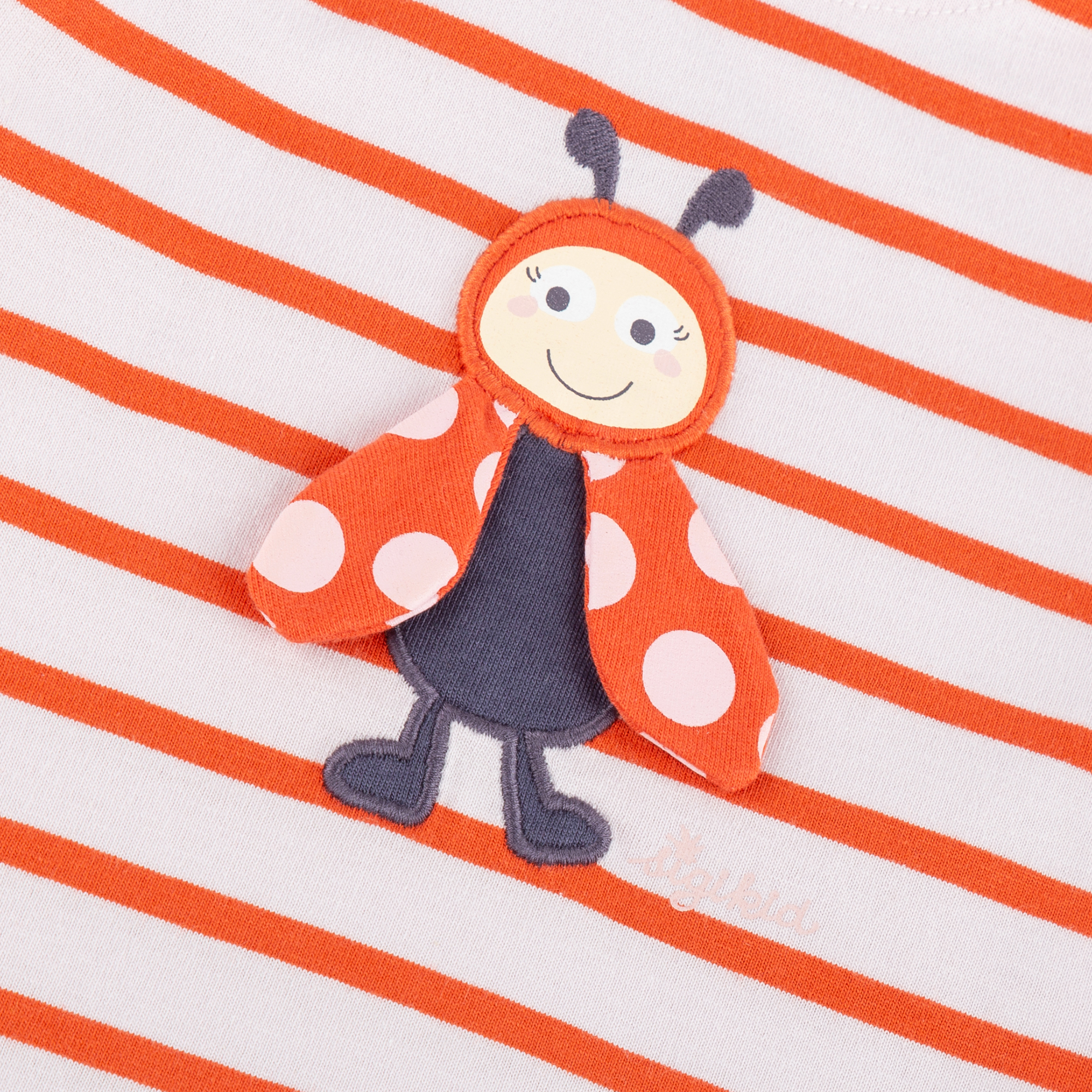 Baby kurzarm Longshirt Marienkäfer, gestreift