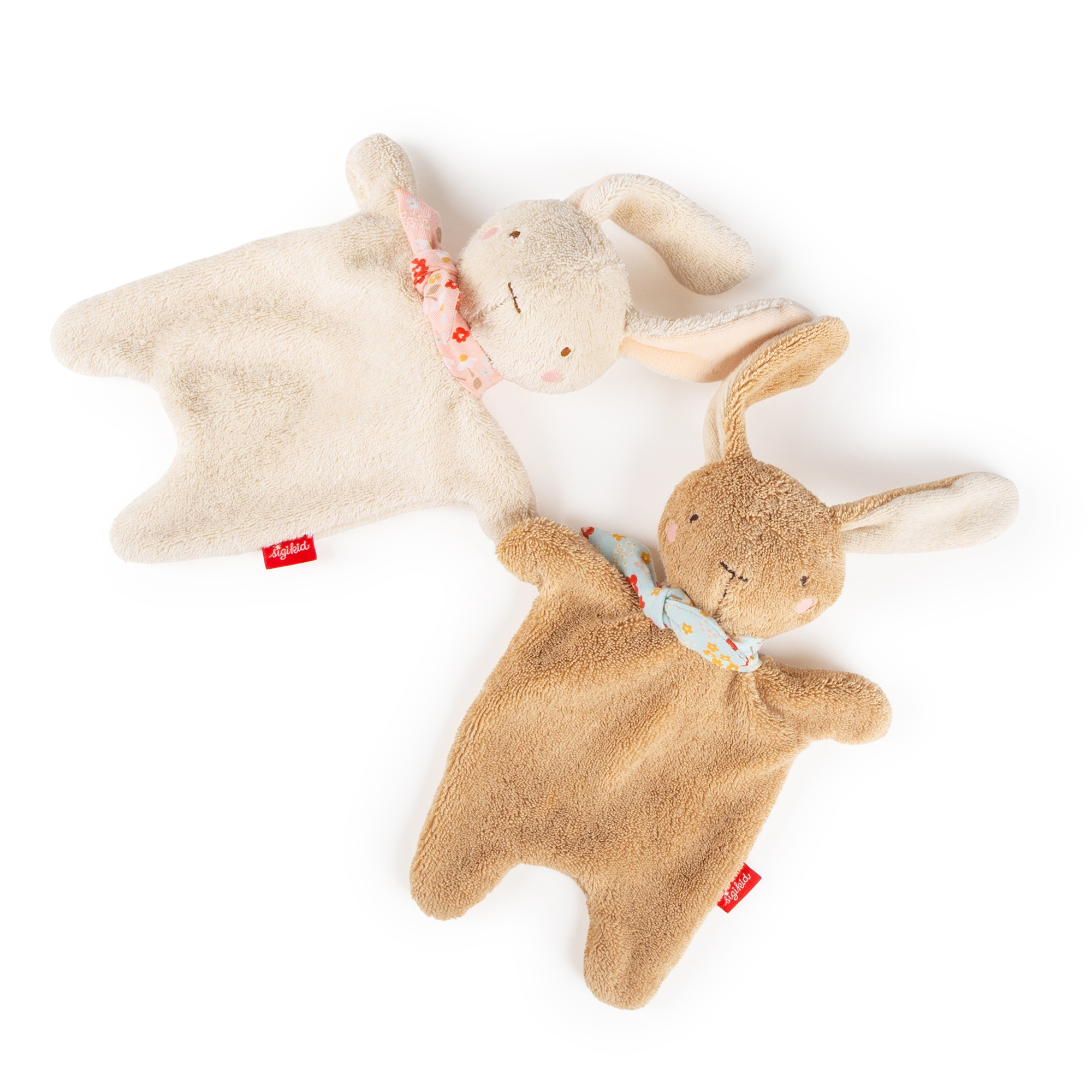 Baby comforter blankie bunny, terry cotton, brown
