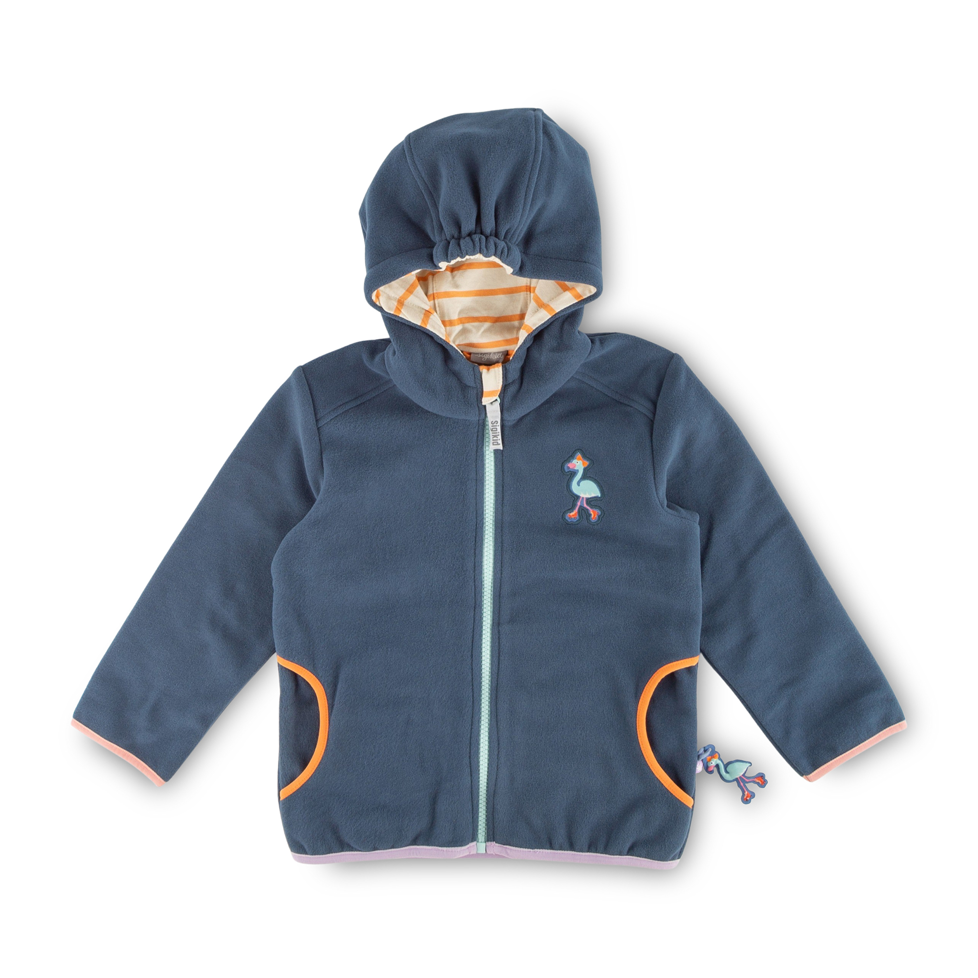 Dunkelblaue Kinder Fleecejacke Wild Flamingo Dunkelblaue Kinder Fleecejacke Wild Flamingo