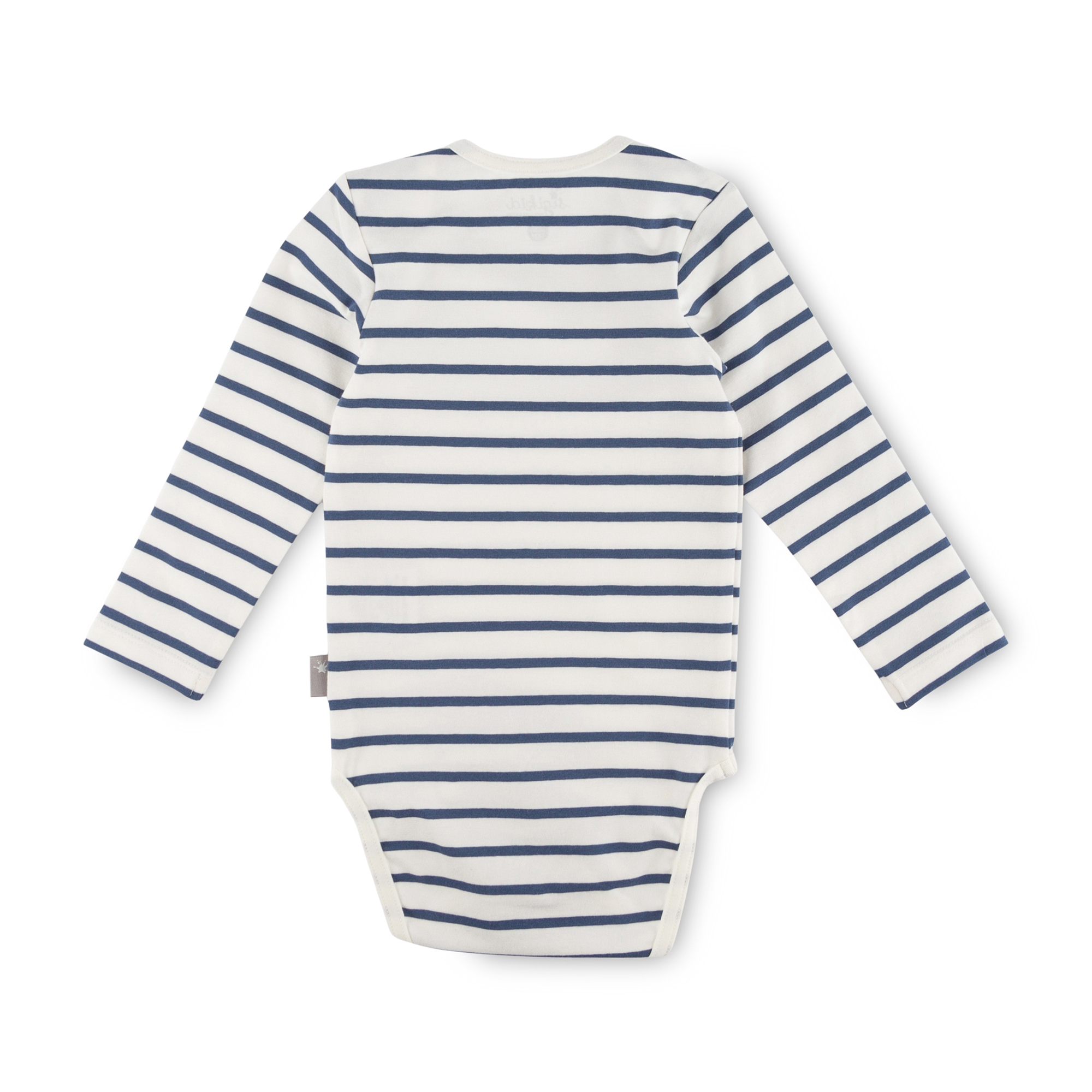 Langarm Baby Body Monster, blau geringelt Langarm Baby Body Monster, blau geringelt