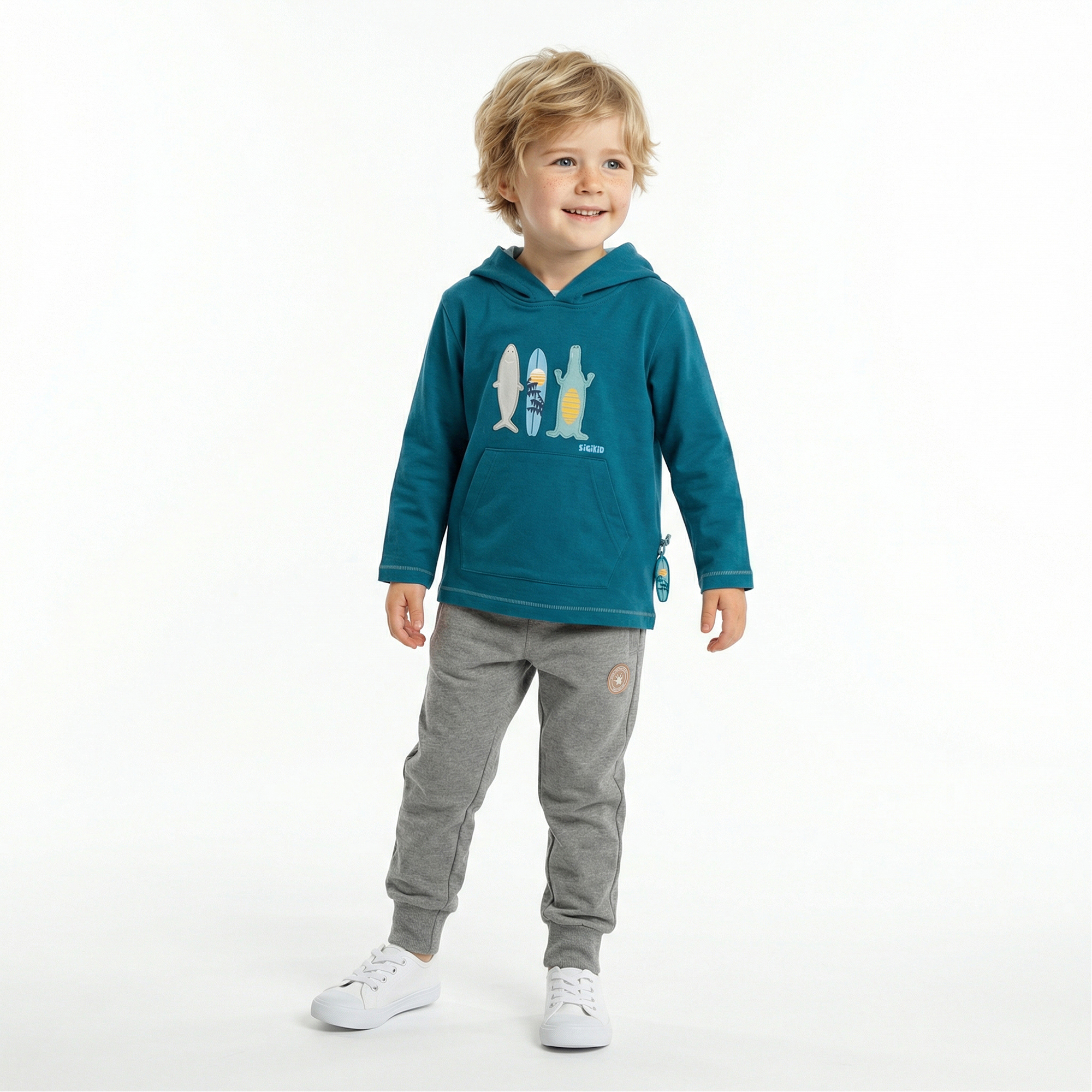 Children's hoody, pockets, Blue & Bright