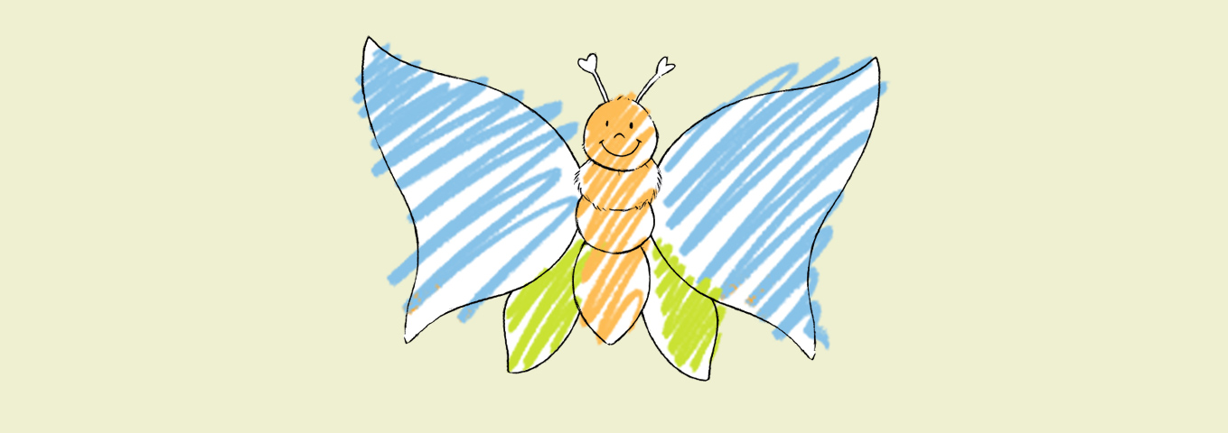 Ausmalbild: Kleiner Schmetterling