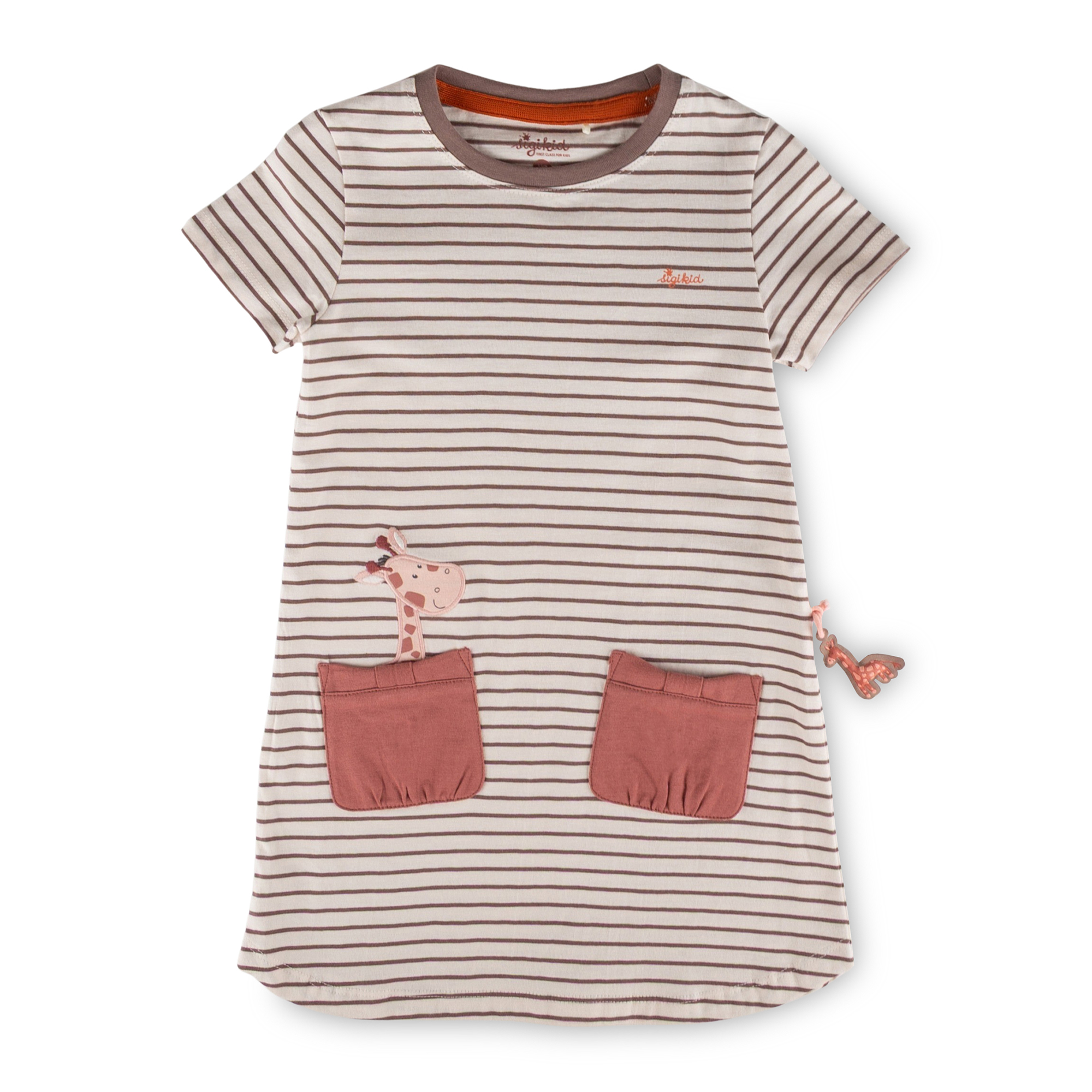 Kinder Ringelkleid Giraffe, braun/weiß