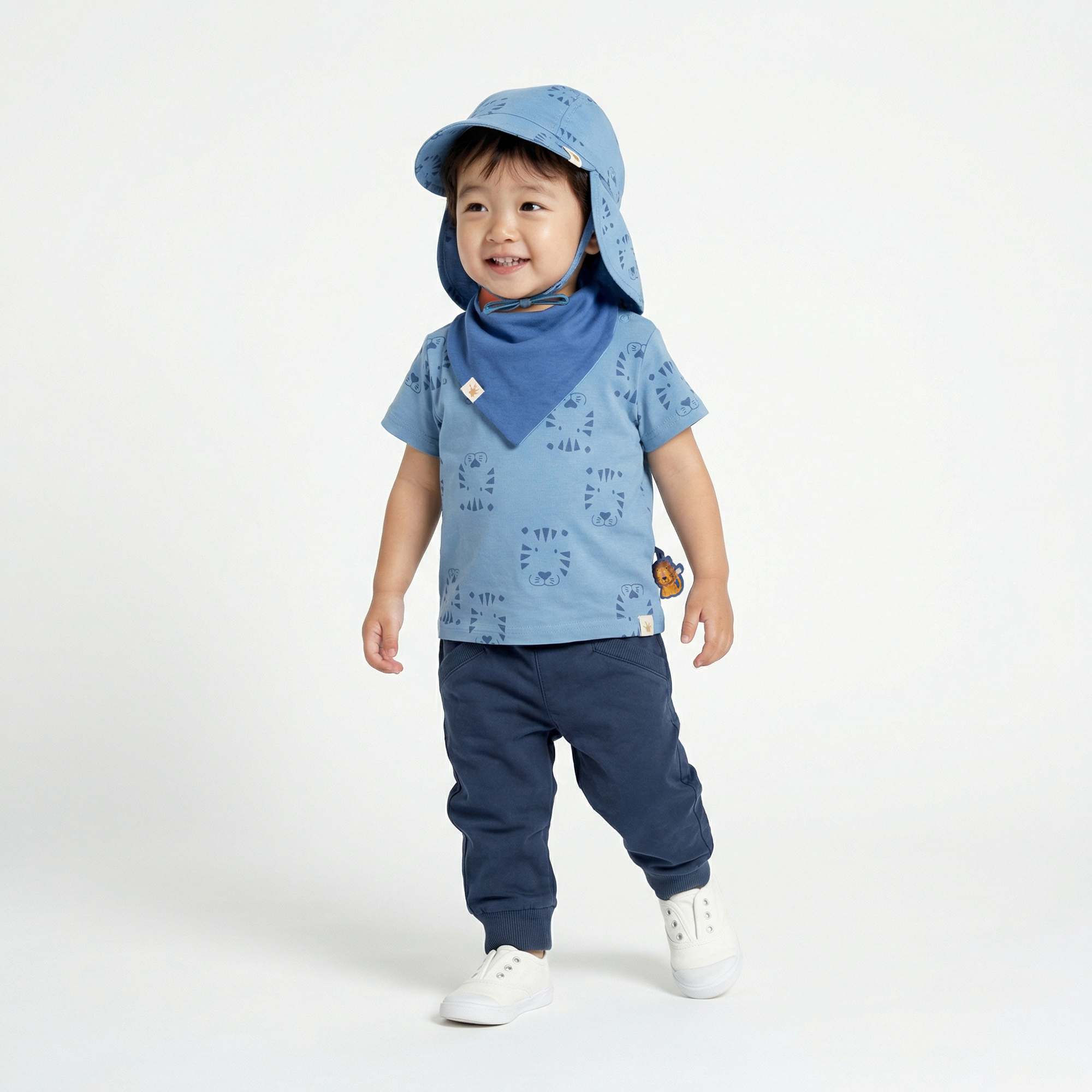 Baby Gabardine Hose Tiger & Löwe, dunkelblau