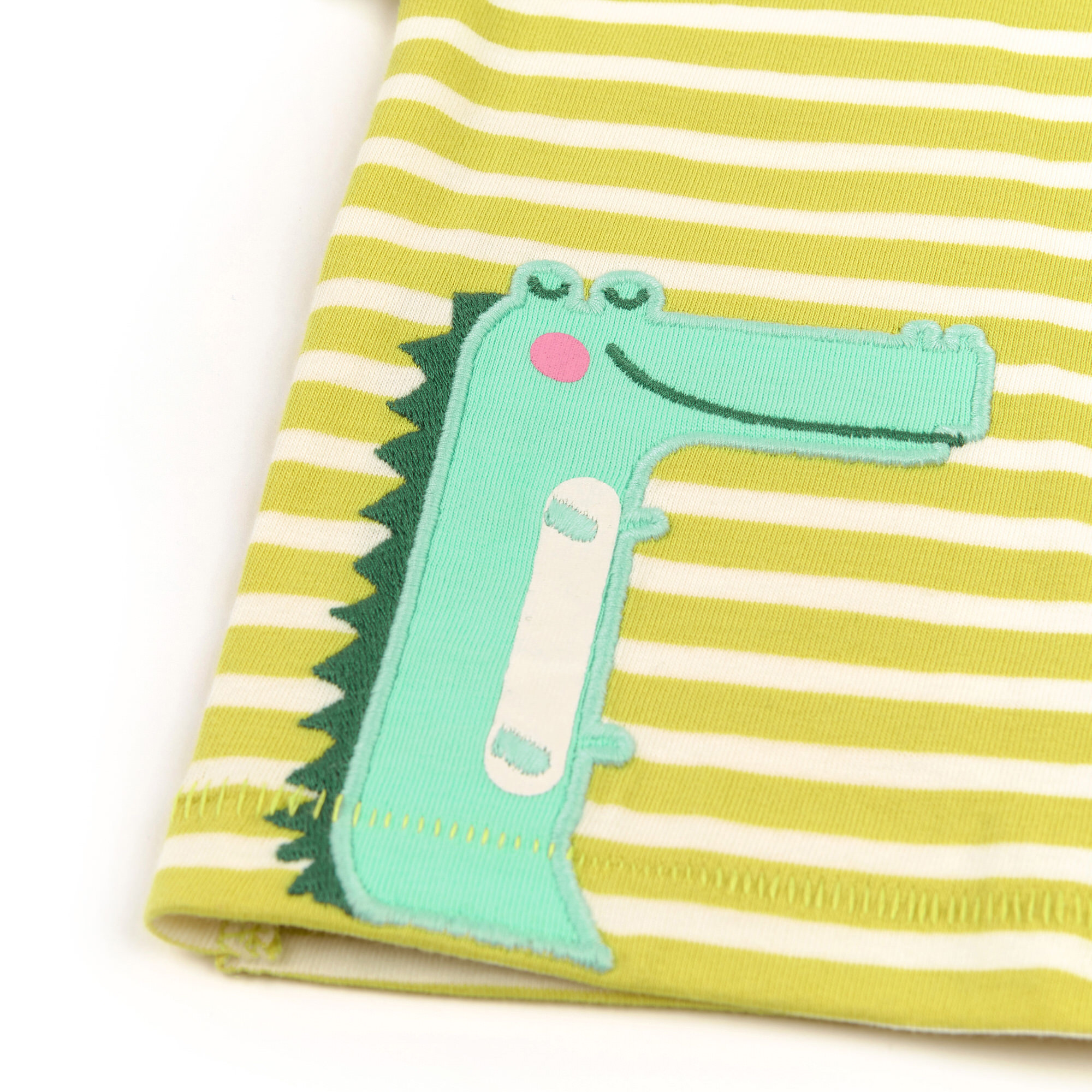 Baby T-Shirt geringelt mit Krokodil Motiv Baby T-Shirt geringelt mit Krokodil Motiv