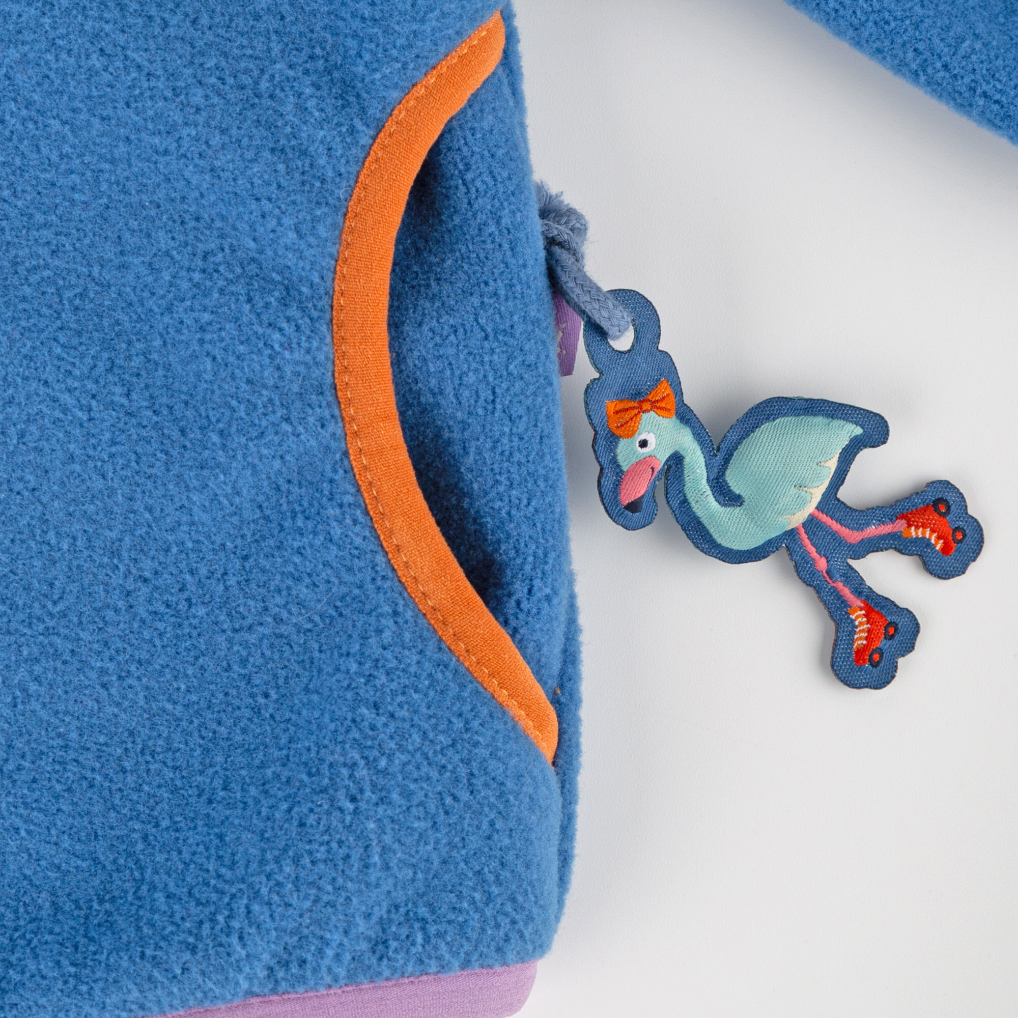 Blaue Baby Fleecejacke Wild Flamingo