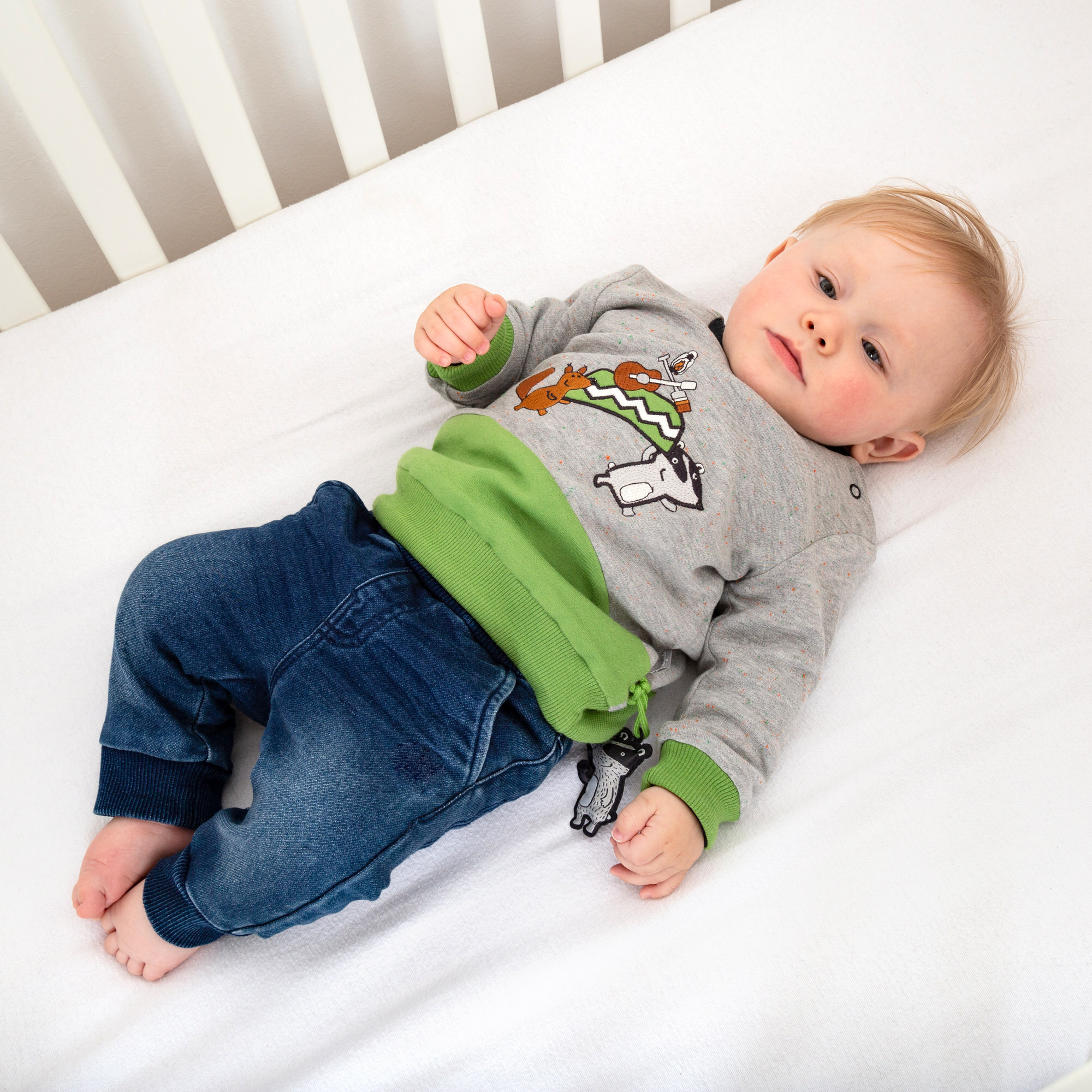 Babyjeans mit Beinbündchen in Dunkelblau Babyjeans mit Beinbündchen in Dunkelblau