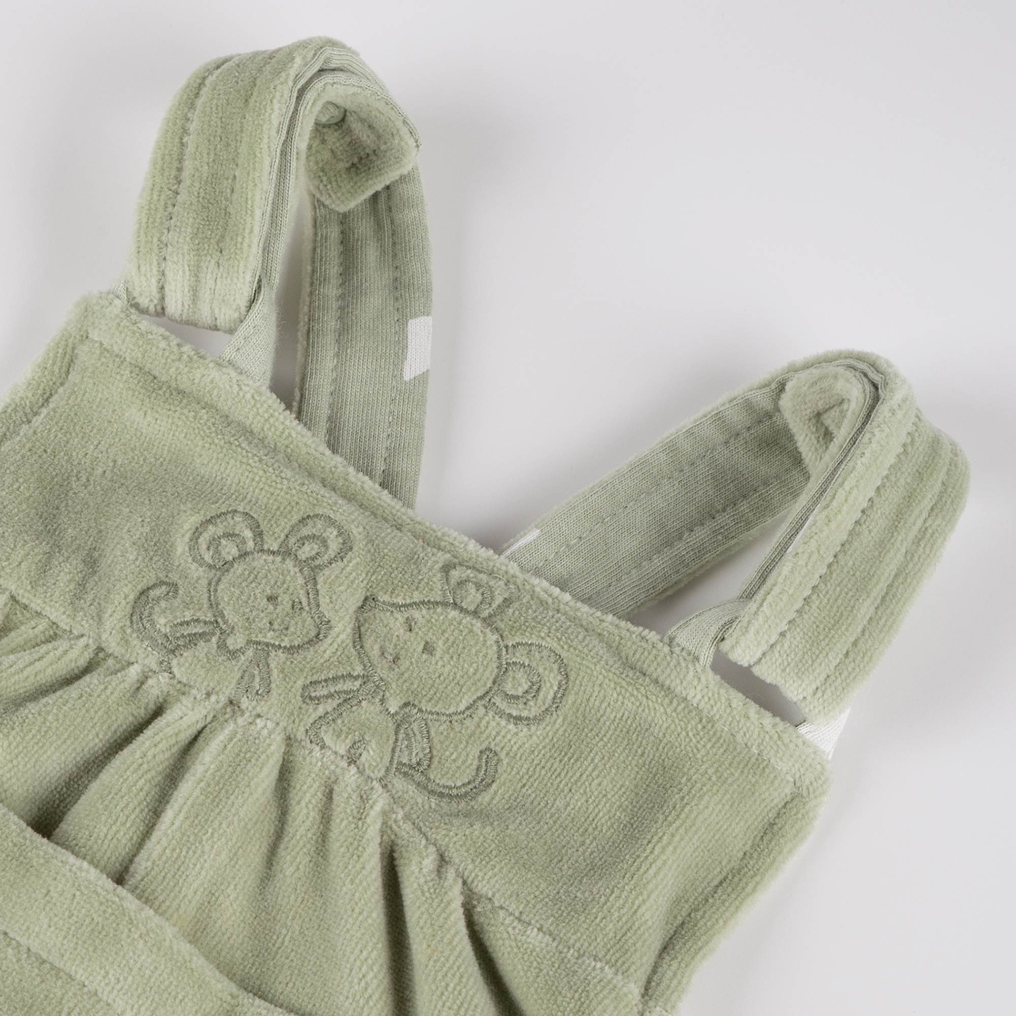 Newborn baby velour dungarees, lined