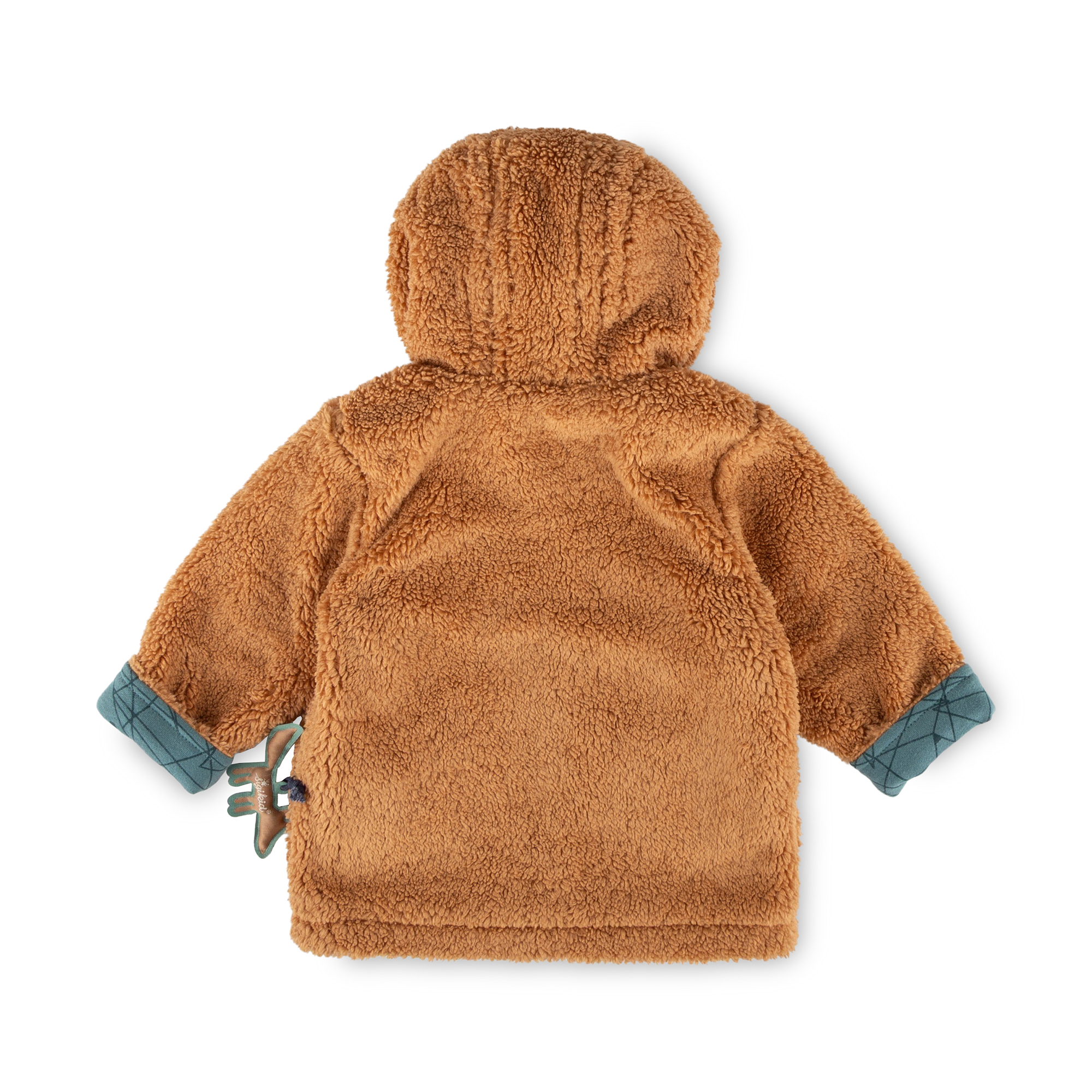 Hooded baby teddy fleece jacket, lined, Wild Fox