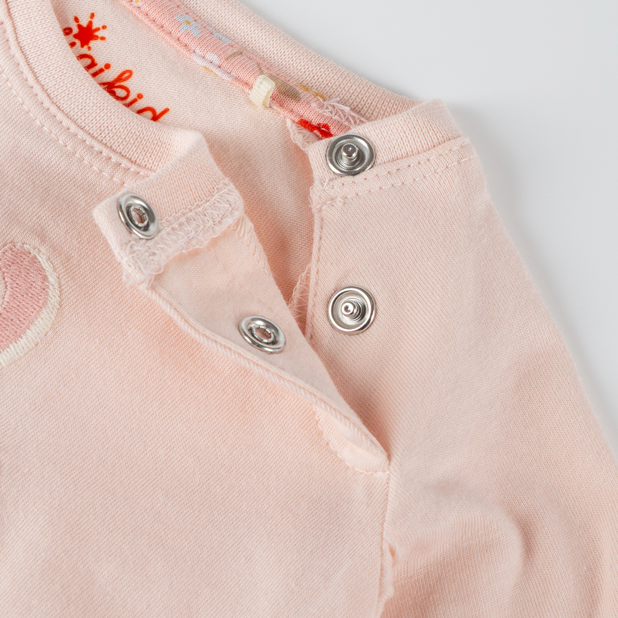 Newborn baby long sleeve Tee bunny, pale pink