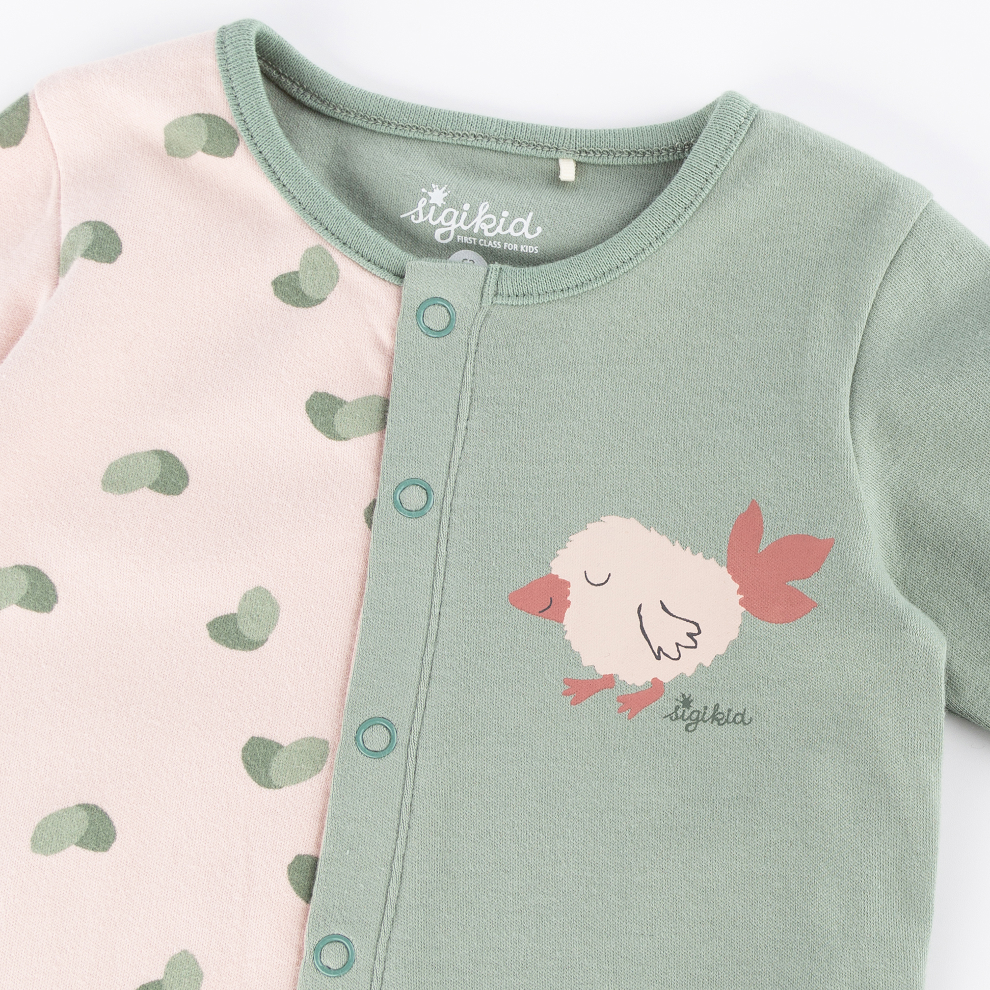 Baby Schlaf Overall Küken, grün-weiß Baby Schlaf Overall Küken, grün-weiß