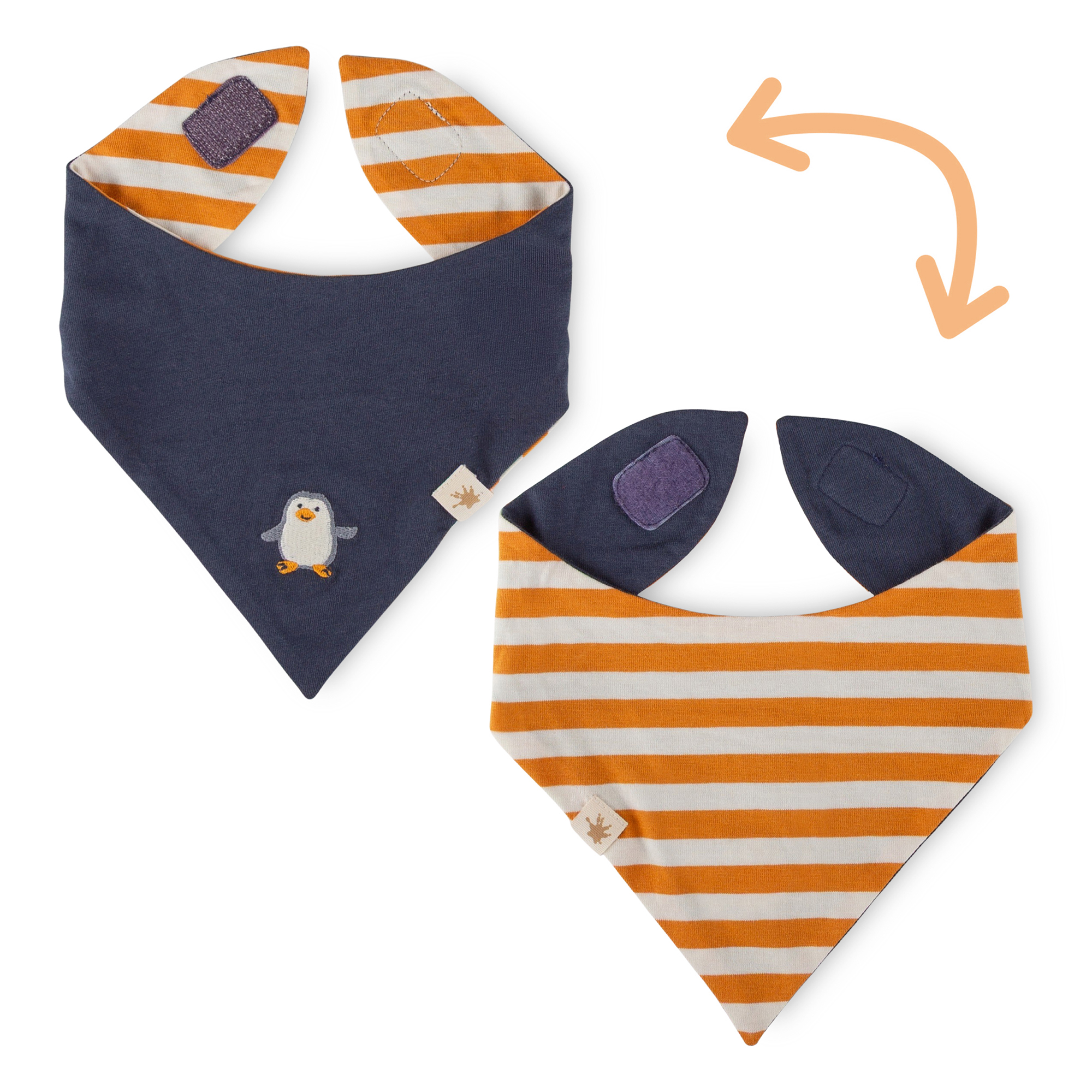 Reversible baby bandana bib Polar Friends
