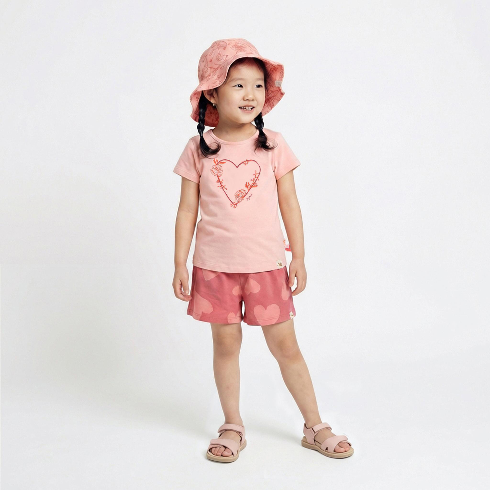 Children's flared jersey shorts hearts, Spring Birds