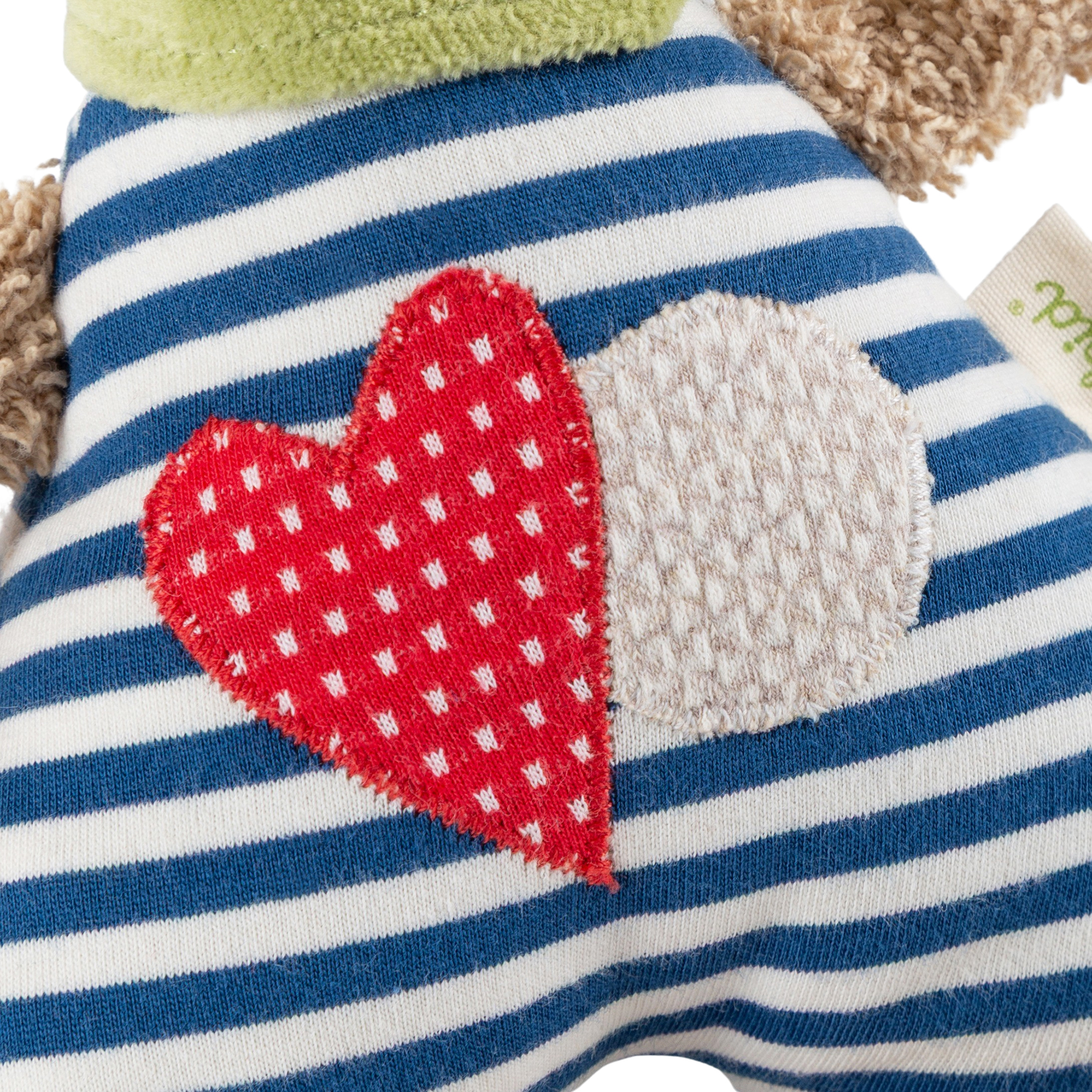 Organic musical baby soft toy dog, Green