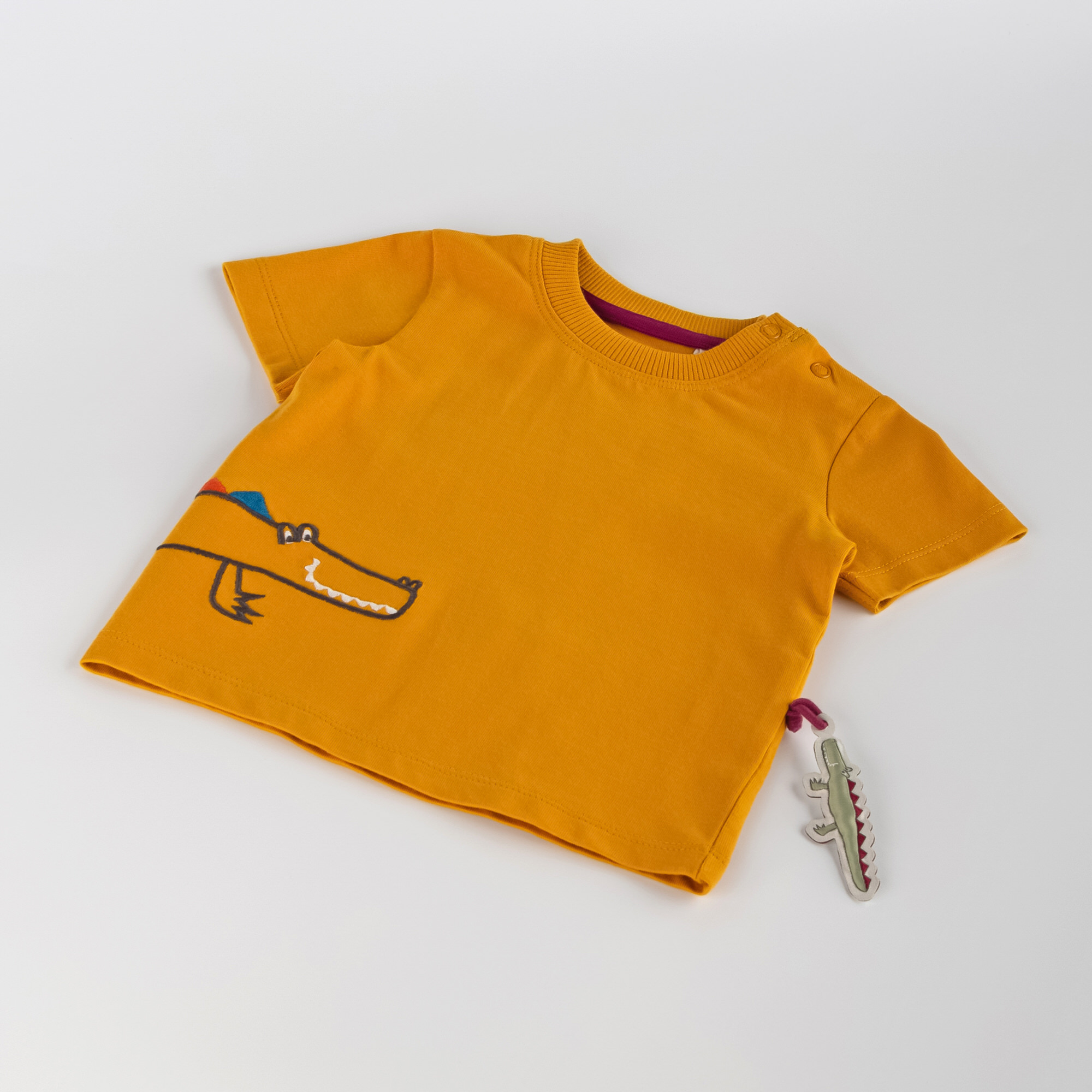 Gelbes Baby T-Shirt mit Krokodil Motiv Gelbes Baby T-Shirt mit Krokodil Motiv