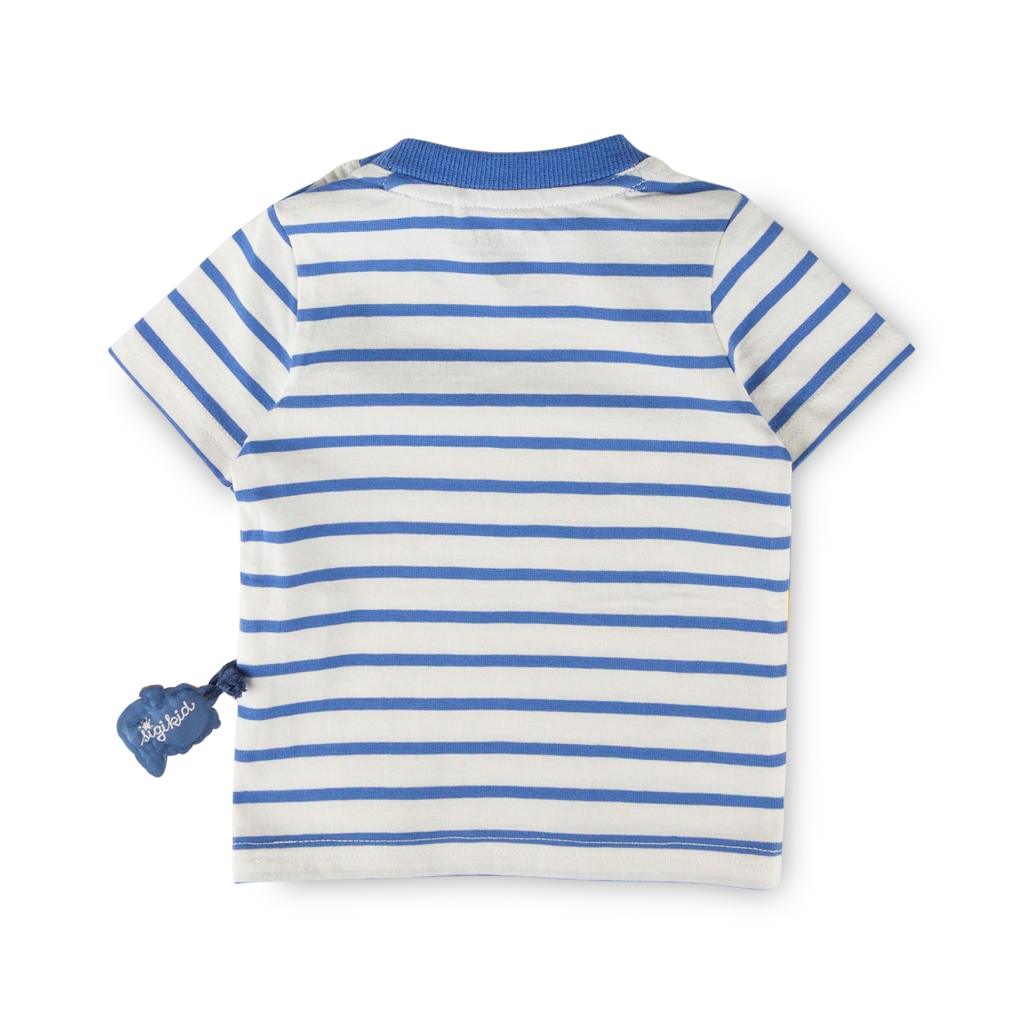 Baby Ringel T-Shirt Tiger & Löwe, blau/weiß