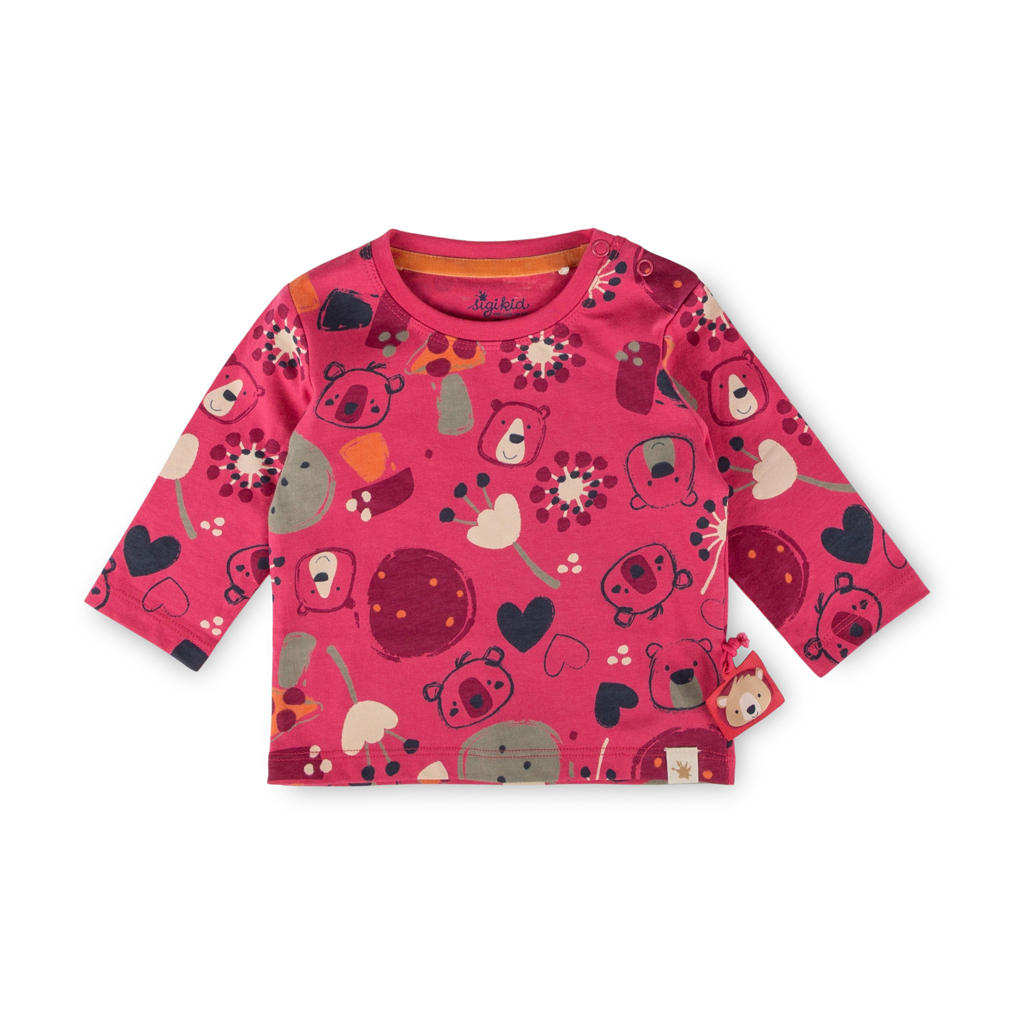 Baby Langarmshirt Bärchen Fancy Forest Print, pink