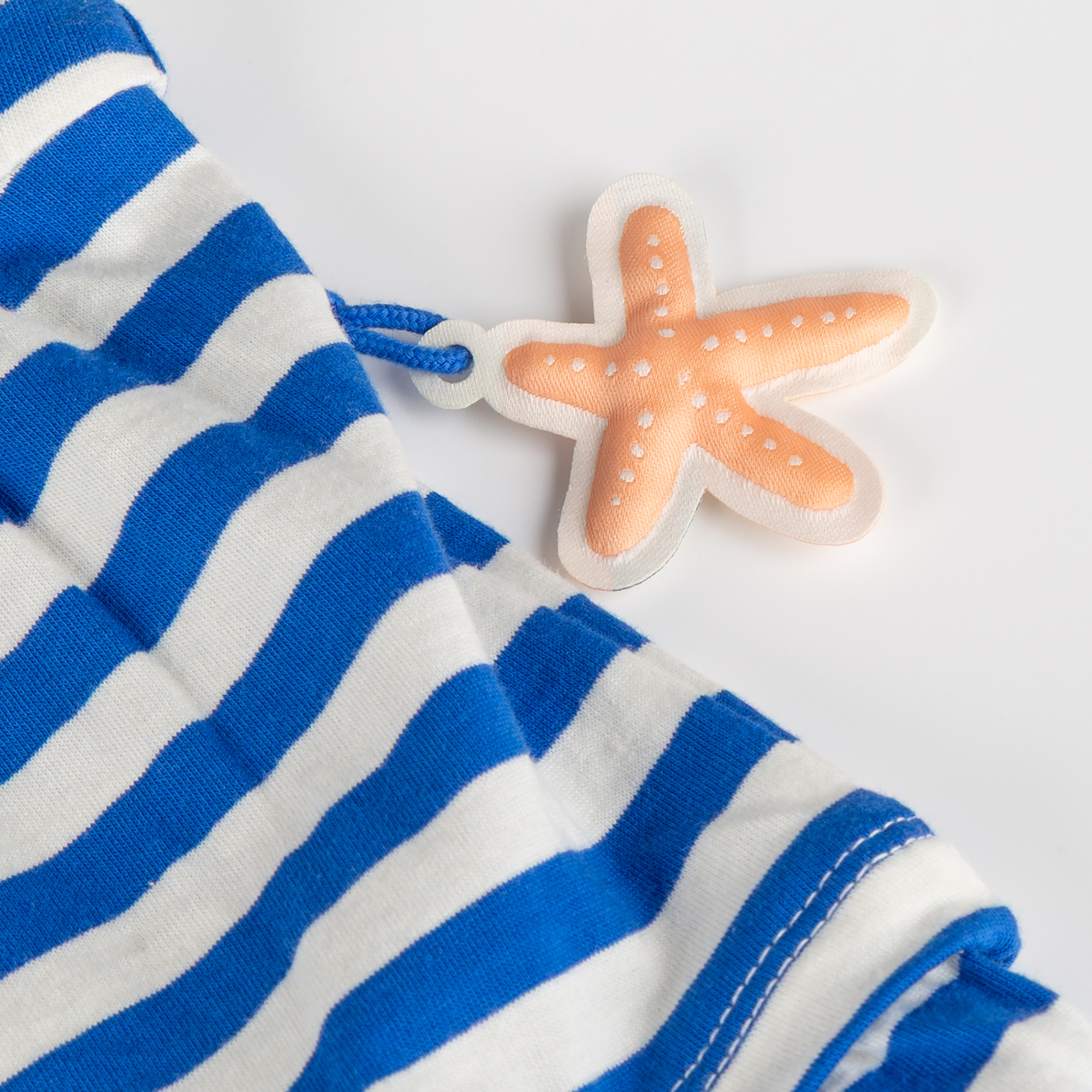 Kinder Ringel Kleid Seepferdchen,blau-weiß