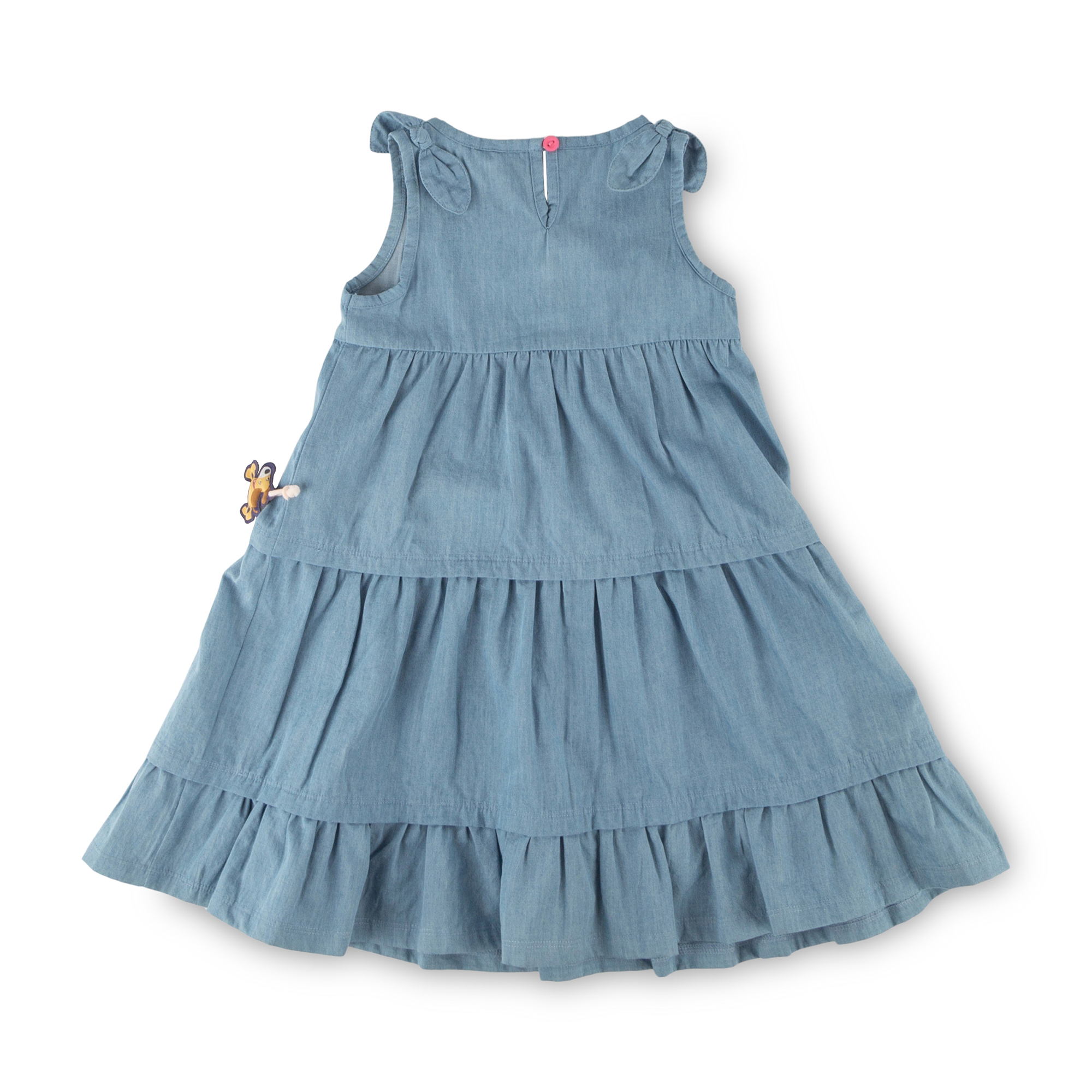 Kinder Chambray-Kleid Hund Funny Dog, hellblau, Kinder Chambray-Kleid Hund Funny Dog, hellblau,