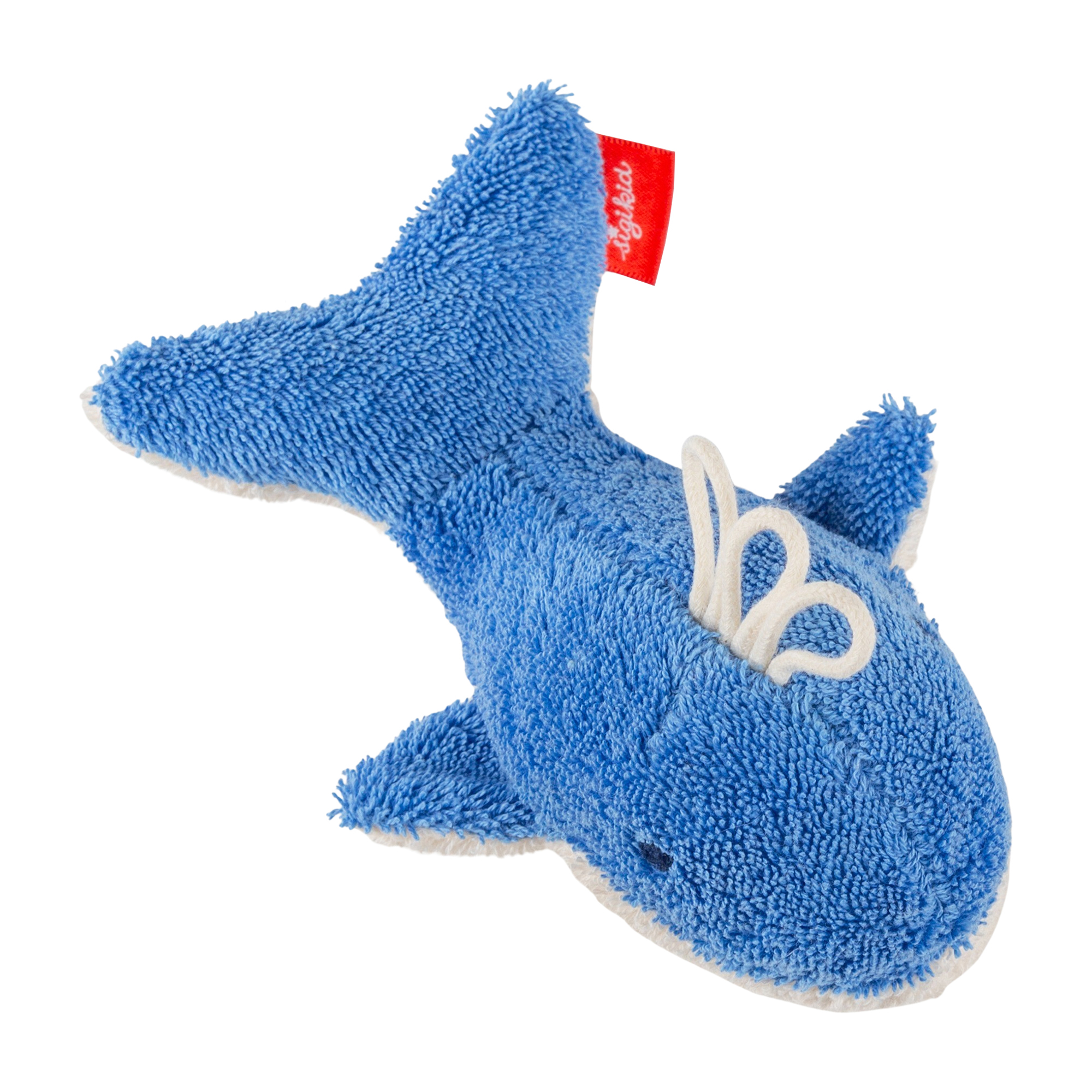 Baby squeaker soft toy whale, terry cotton