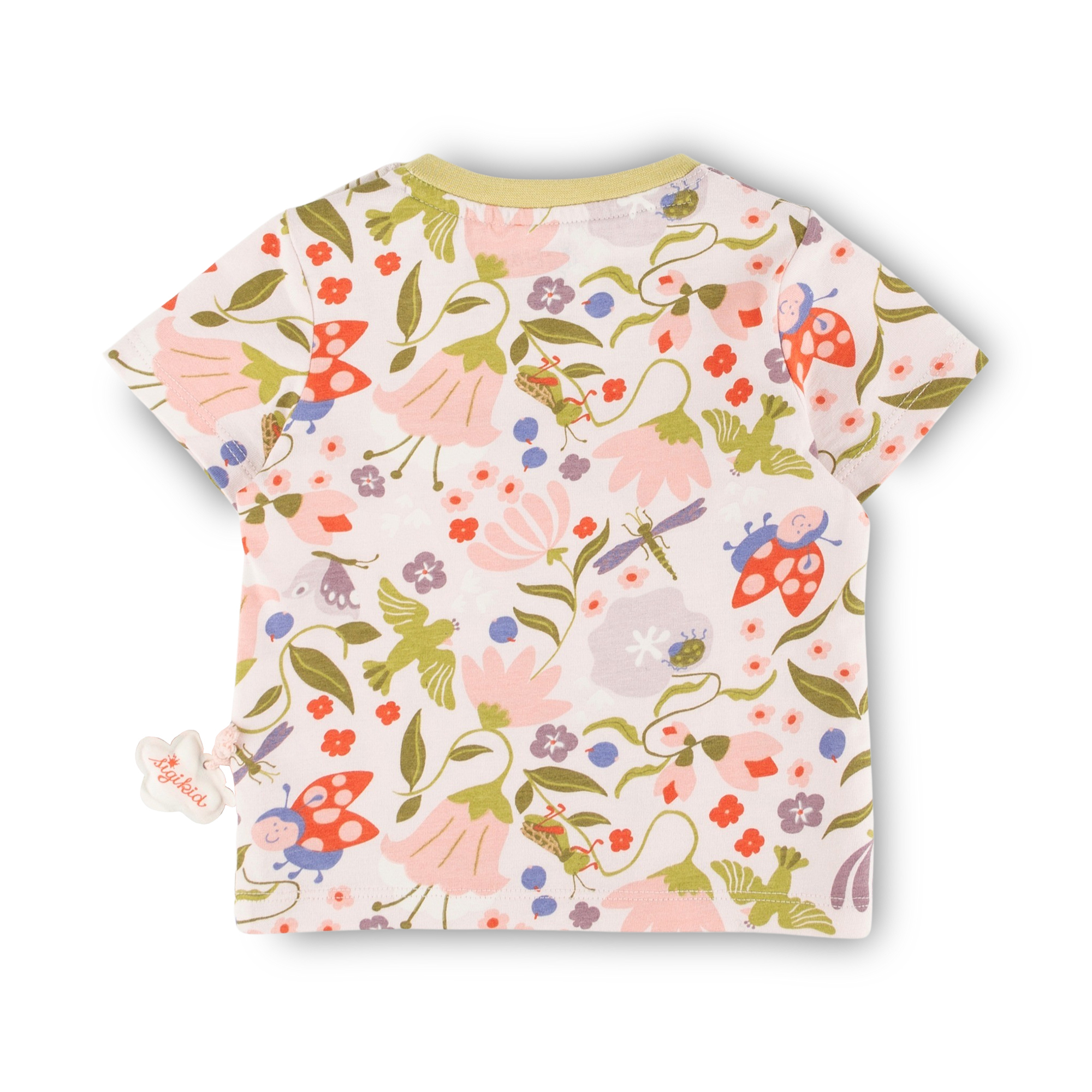 Baby T-Shirt Blumenwiese mit Marienkäfer
