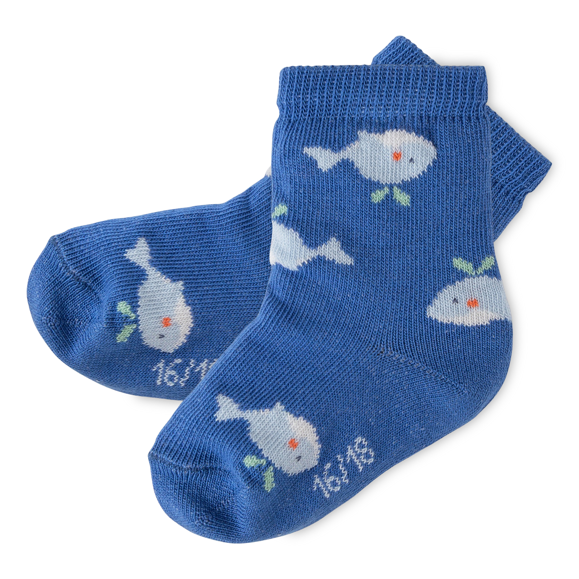 3er Baby Sockenset Wal, blau
