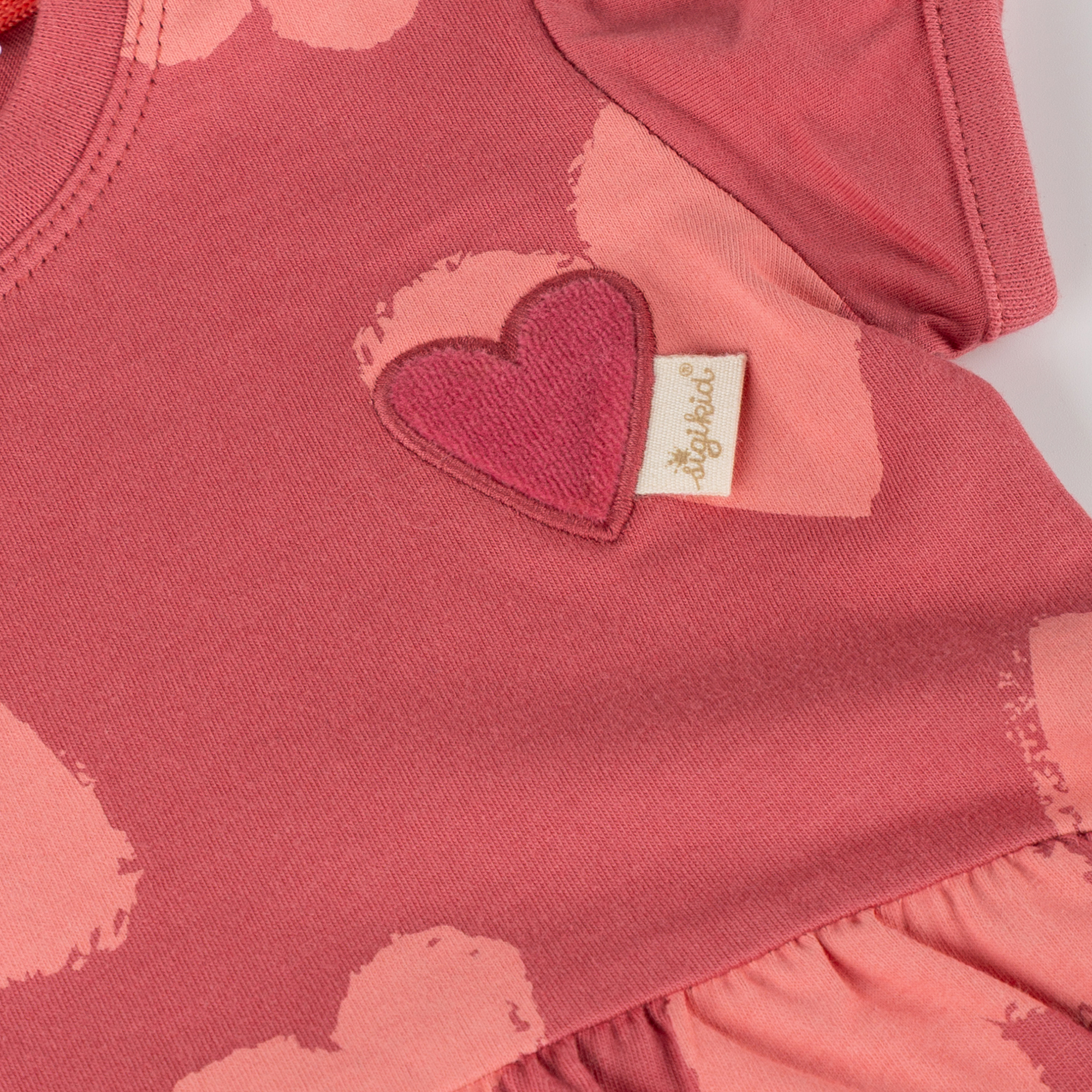 Baby Kleid mit Herzchen Print, rosarot