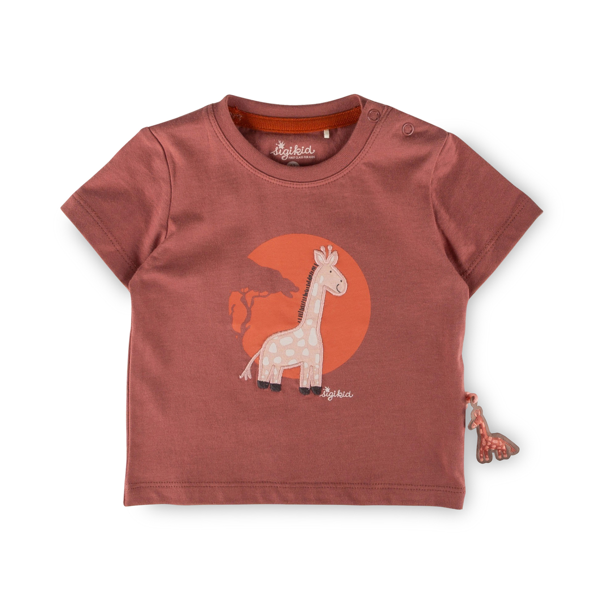 Baby T-Shirt Giraffe, rotbraun