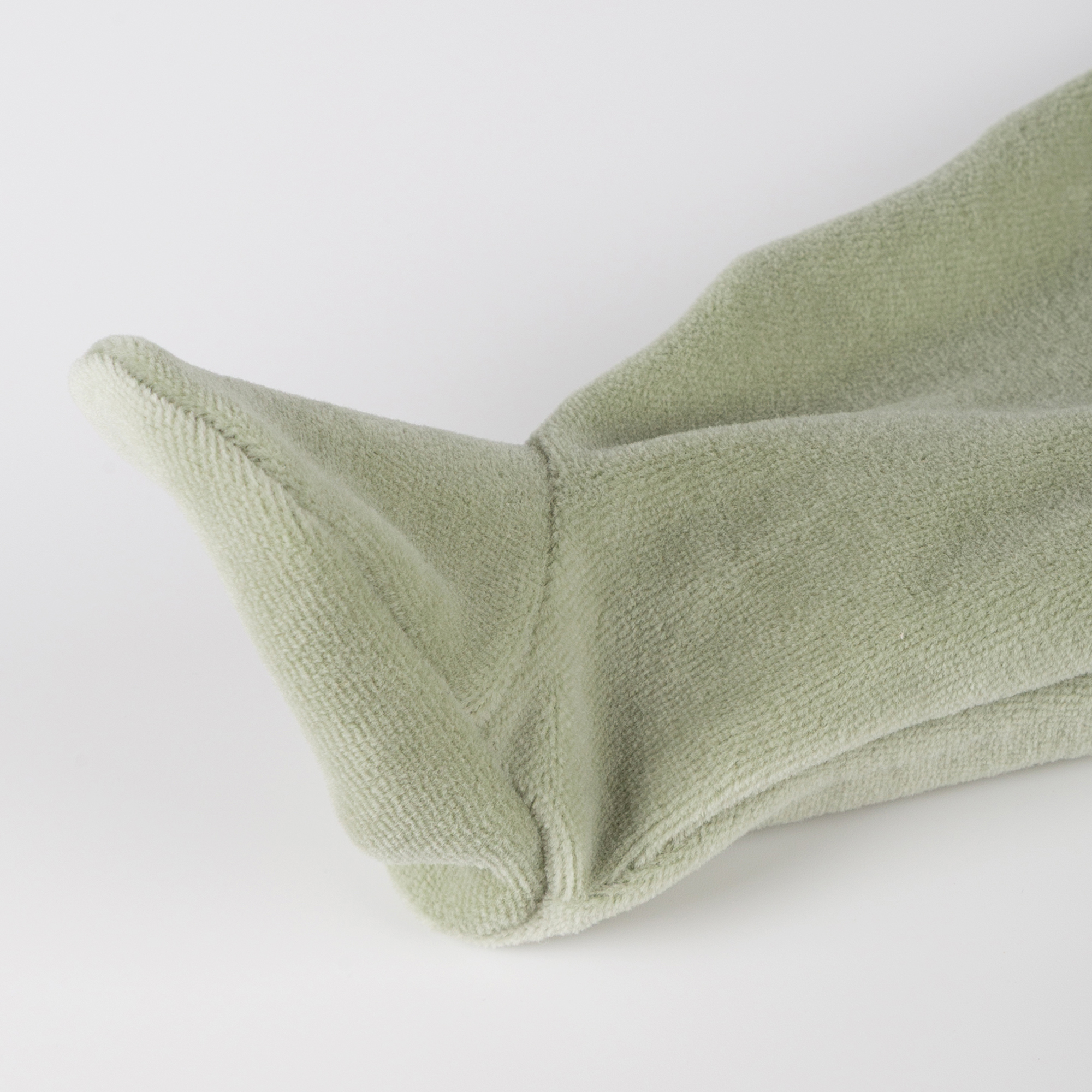 Newborn baby footed velour pants, green
