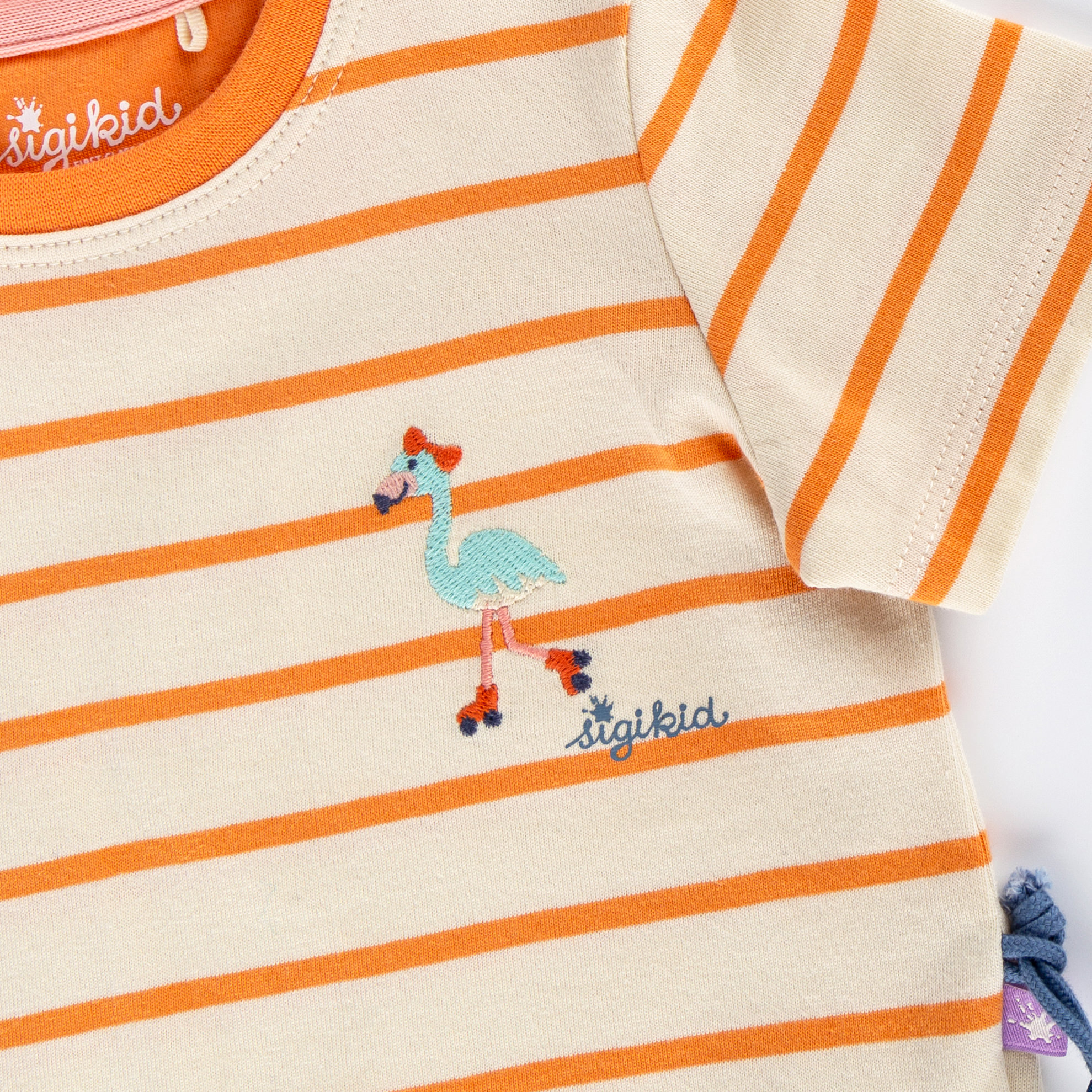Baby Ringel T-Shirt Flamingo, orange-weiß Baby Ringel T-Shirt Flamingo, orange-weiß