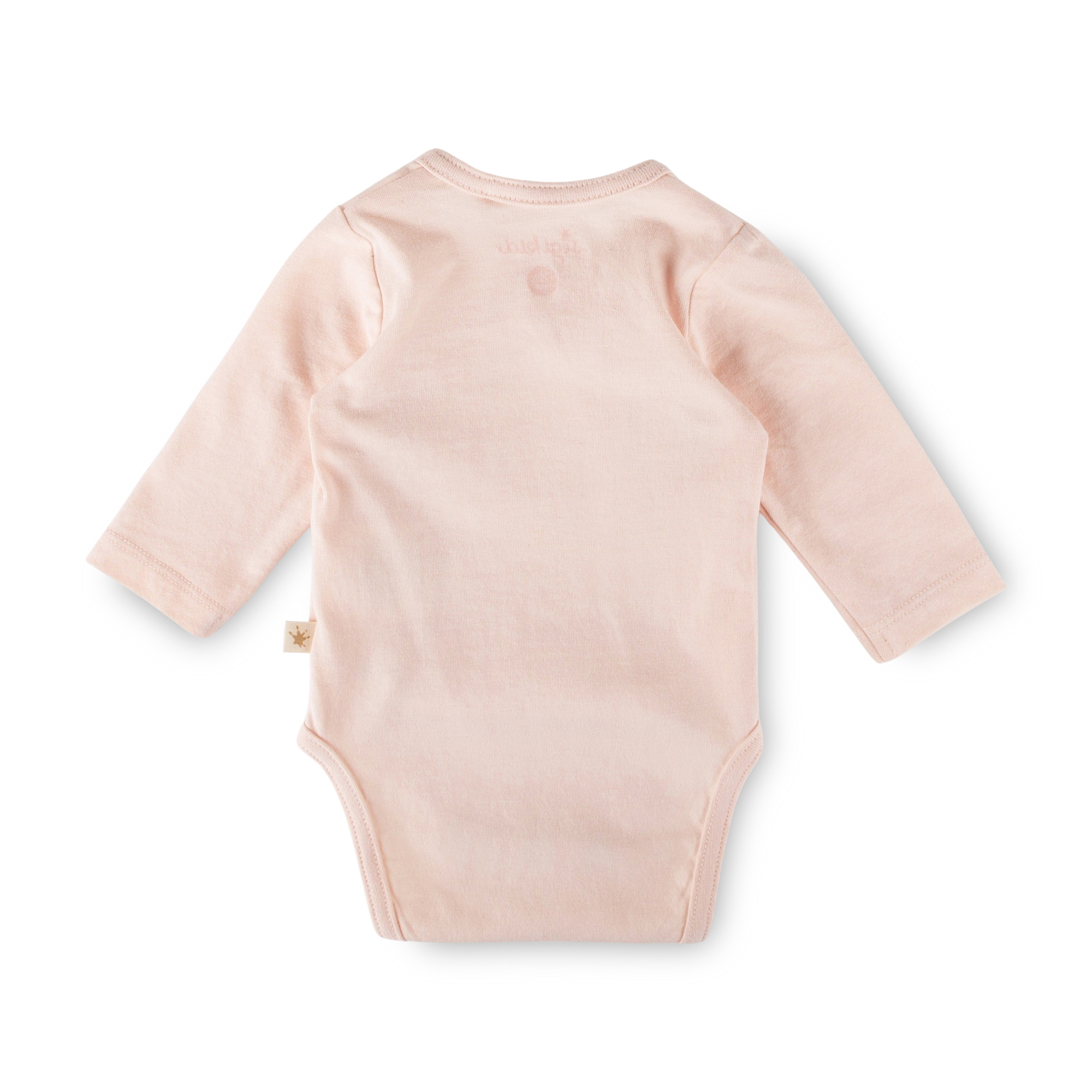 Newborn baby kimono bodysuit onesie bunny, pale pink