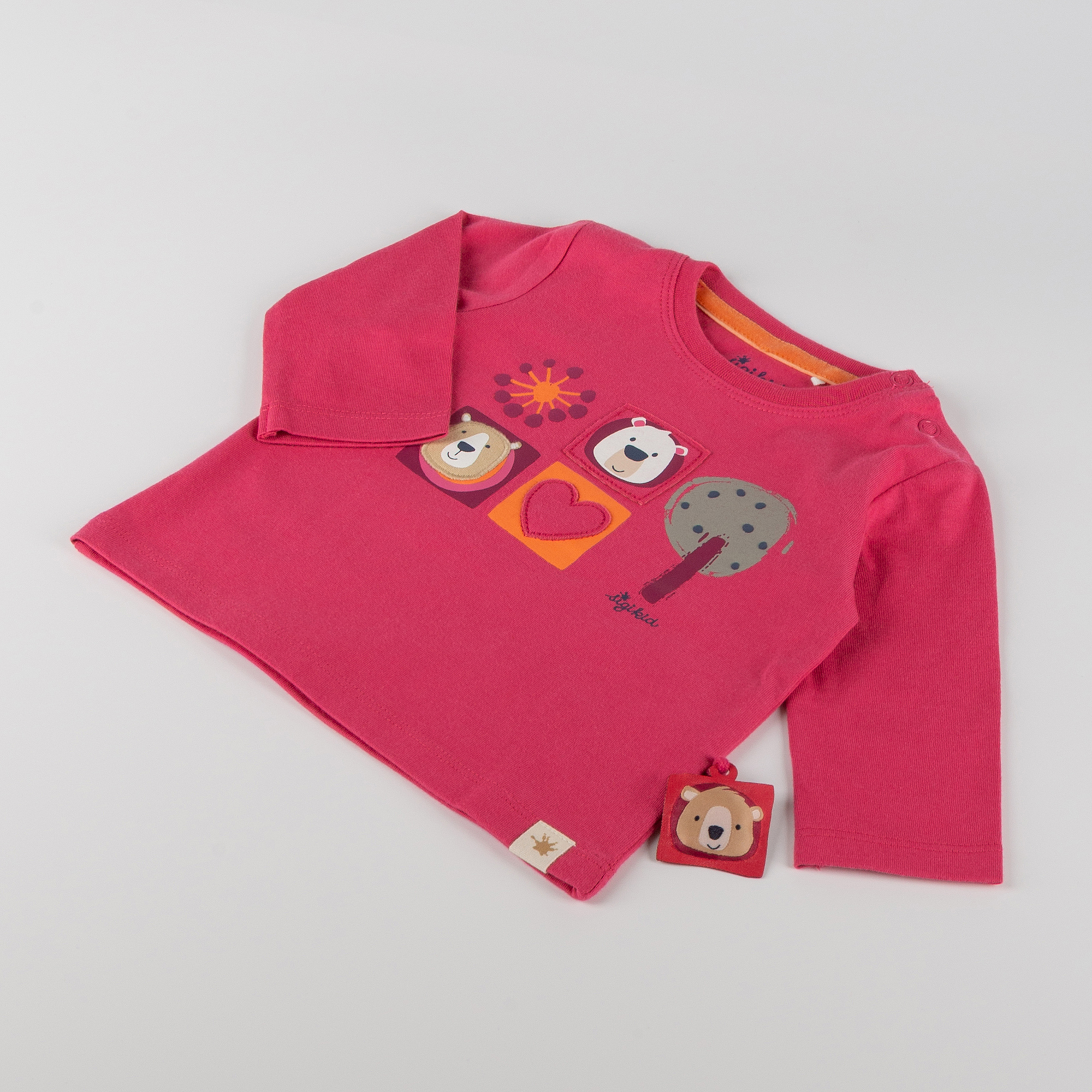 Baby Langarmshirt Bärchen Fancy Forest, pink