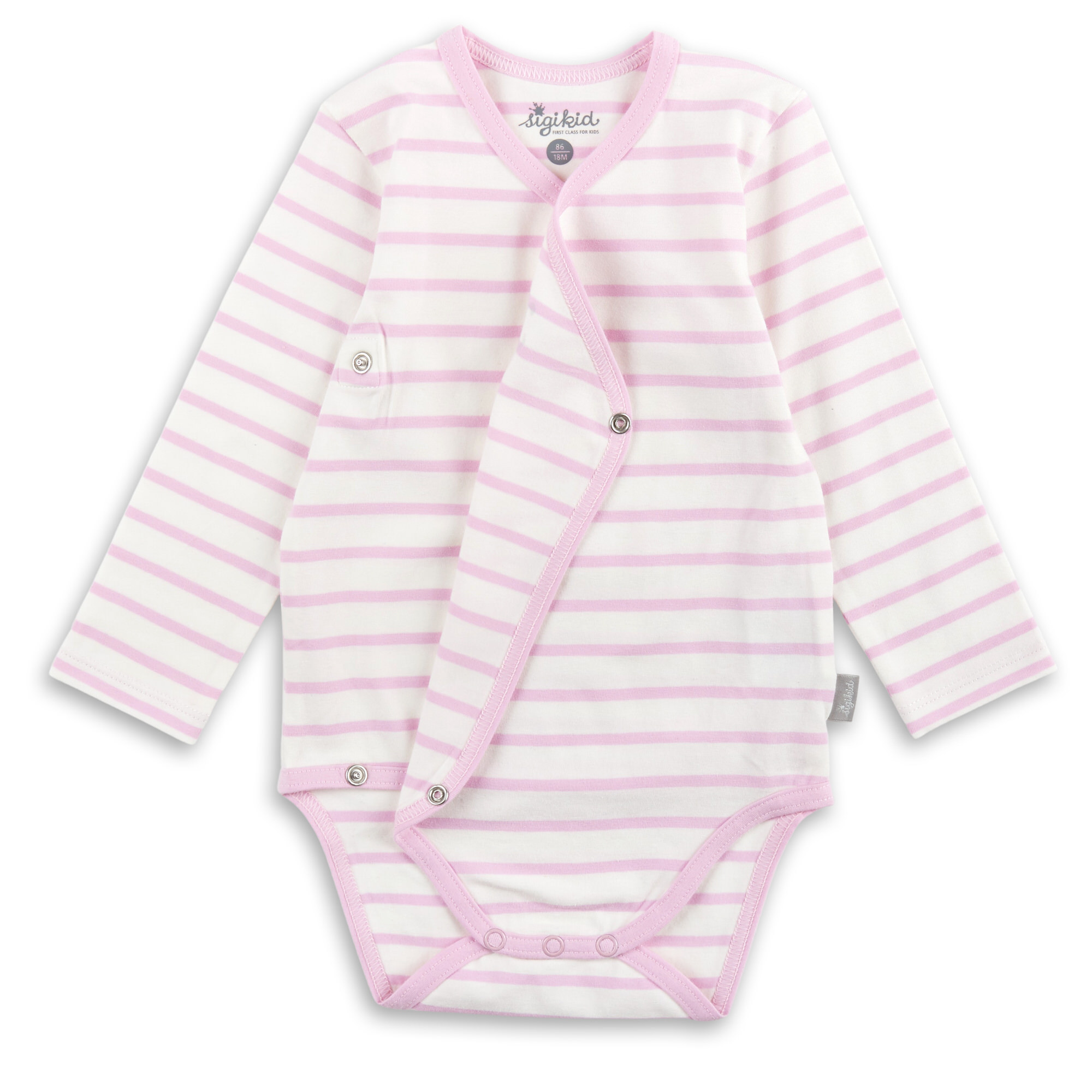 Langarm Baby Body Hund und Eichhörnchen, rosa geringelt Langarm Baby Body Hund und Eichhörnchen, rosa geringelt