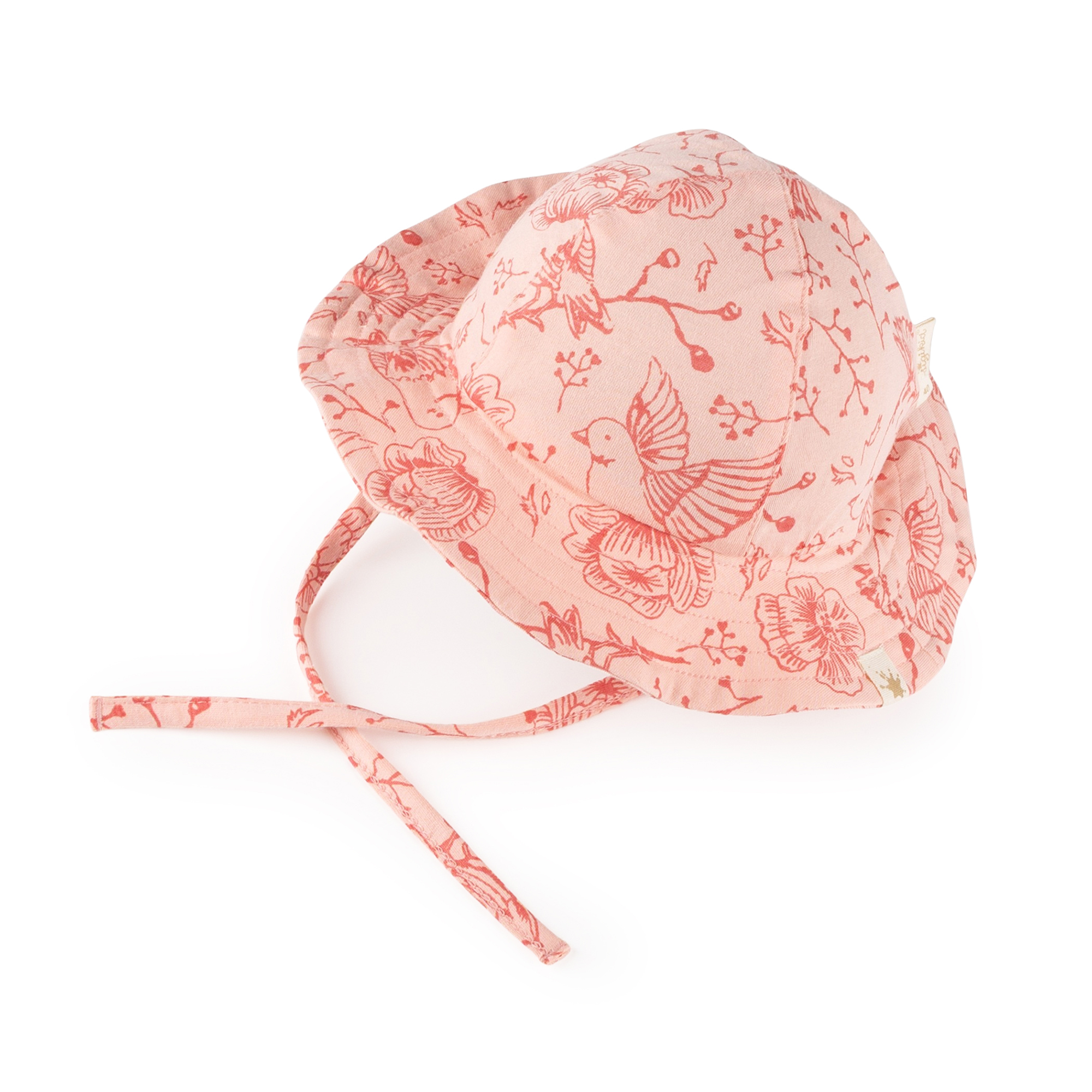 Baby Sommerhut Vögelchen Print, rosa