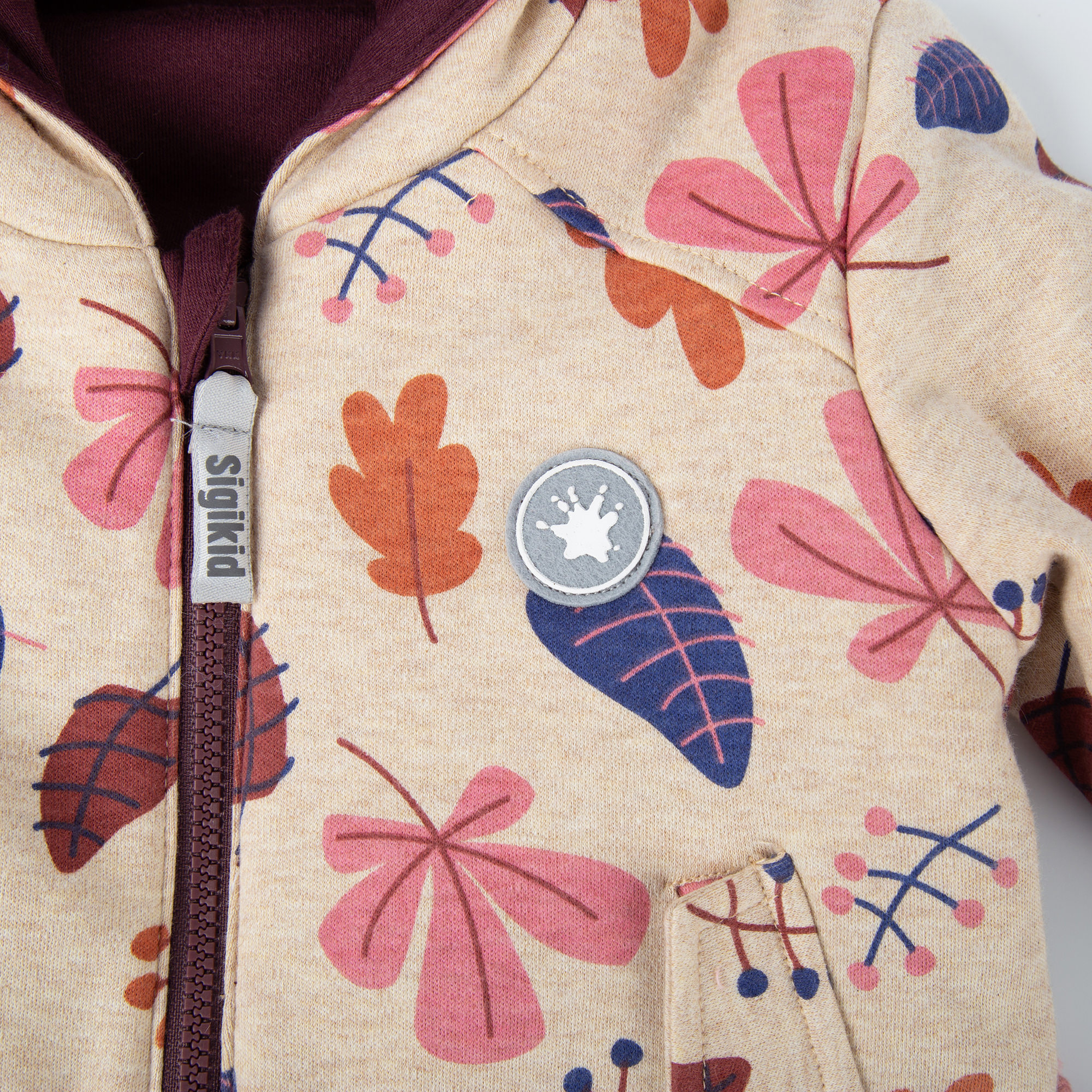 Baby Wendejacke dunkelrot/bunter Herbstprint Baby Wendejacke dunkelrot/bunter Herbstprint