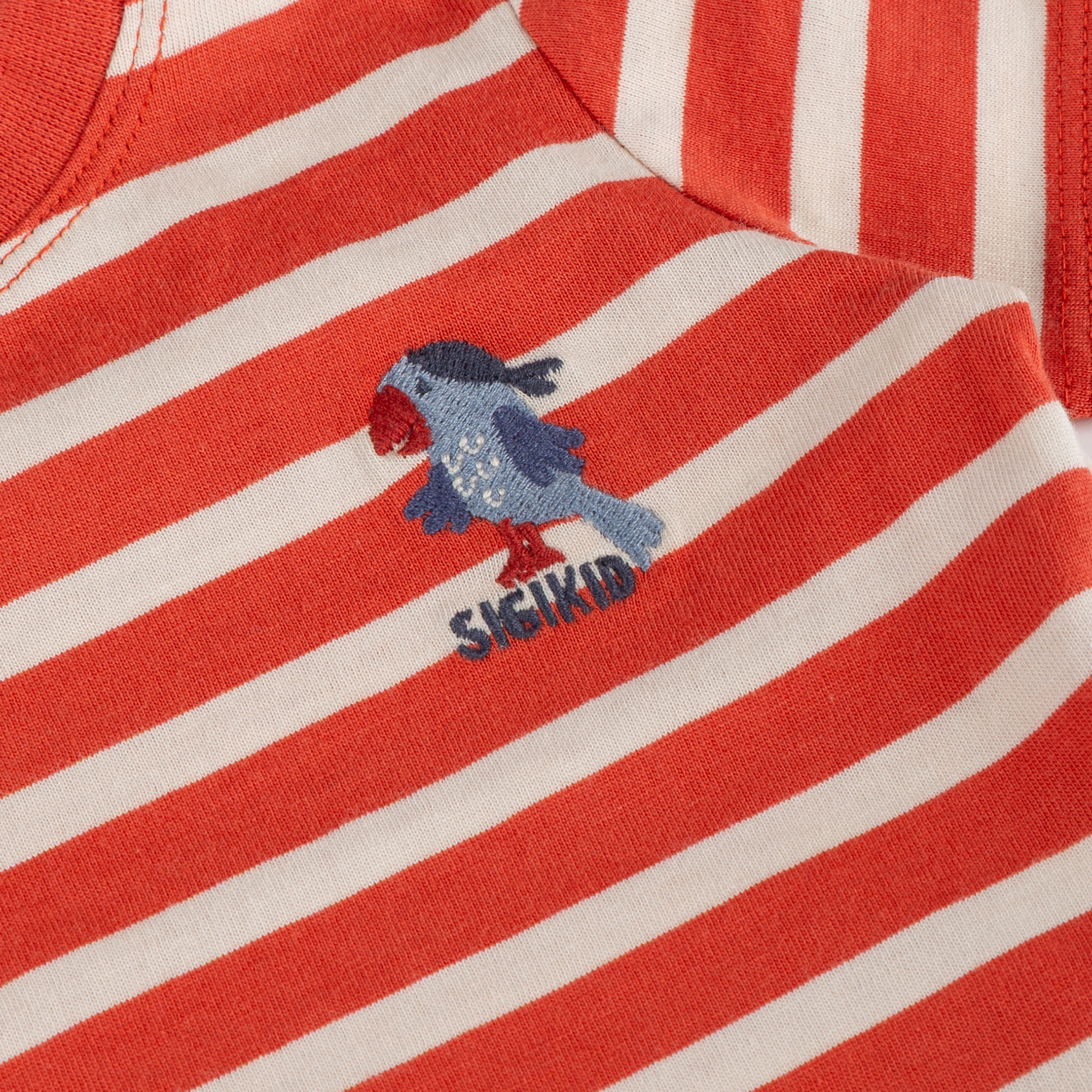 Baby Ringel T-Shirt Papagei, rot-weiß