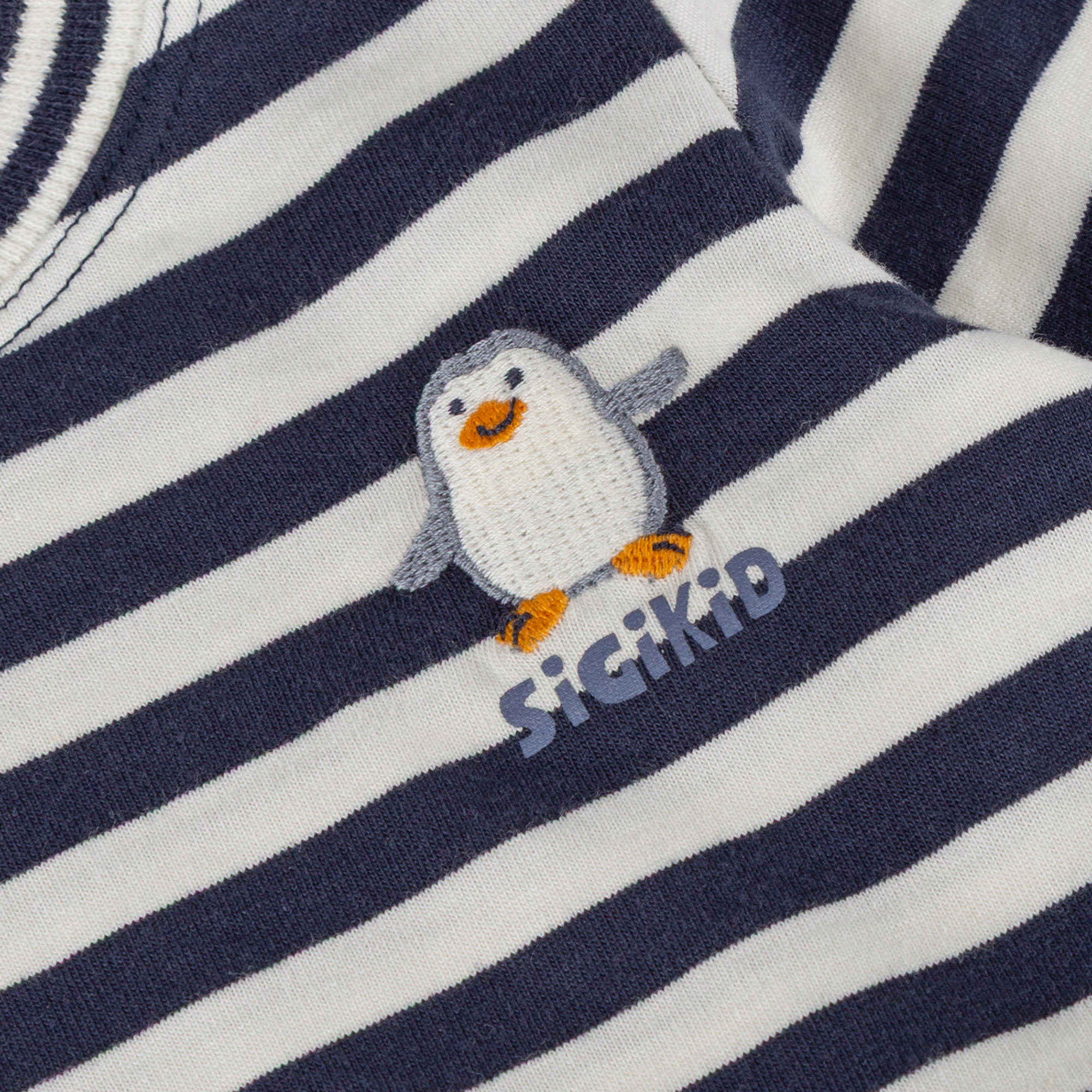Baby Langarmshirt Pinguin Polar Friends blau/weiß geringelt