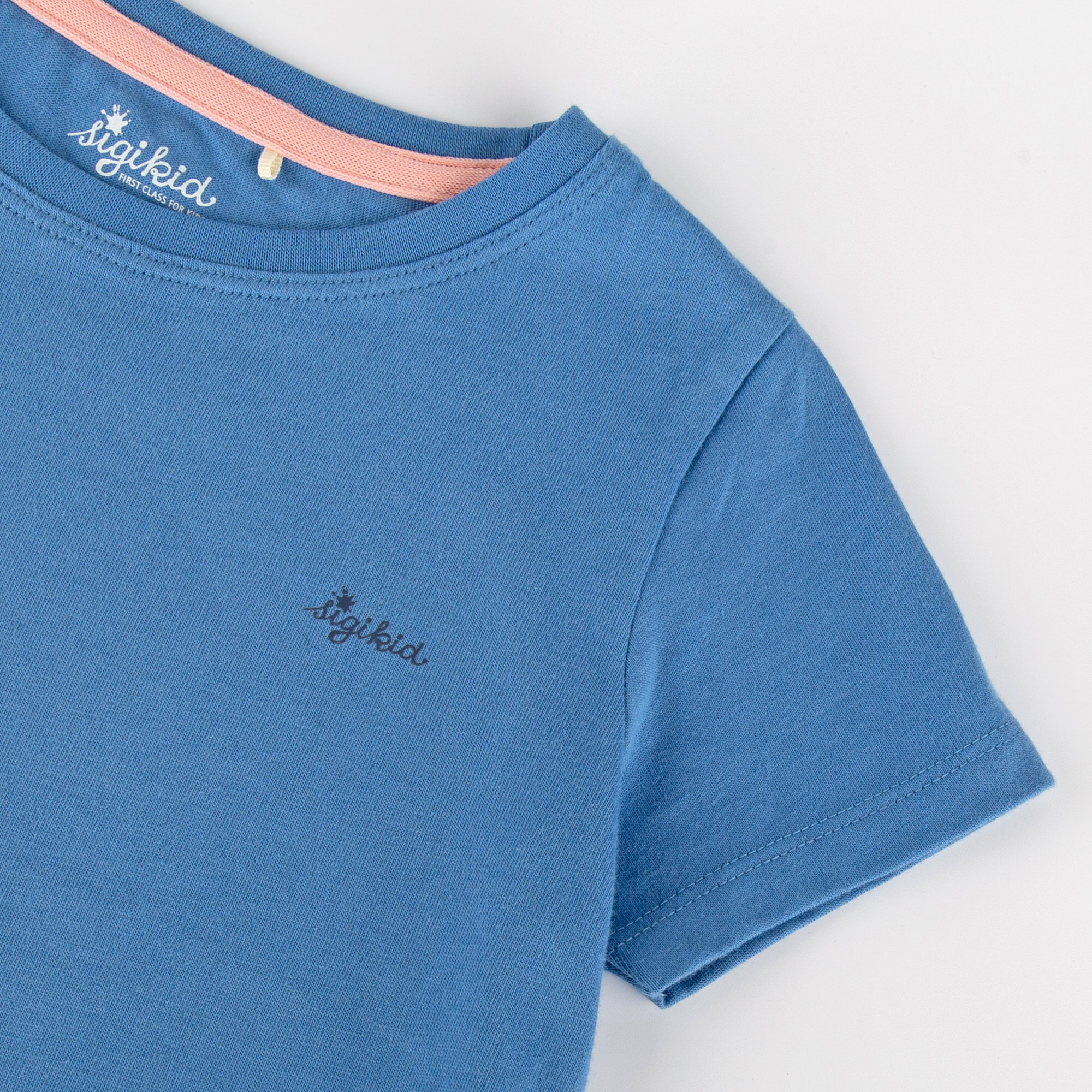 Blaues Kinder T-Shirt mit Flamingo Motiv Blaues Kinder T-Shirt mit Flamingo Motiv