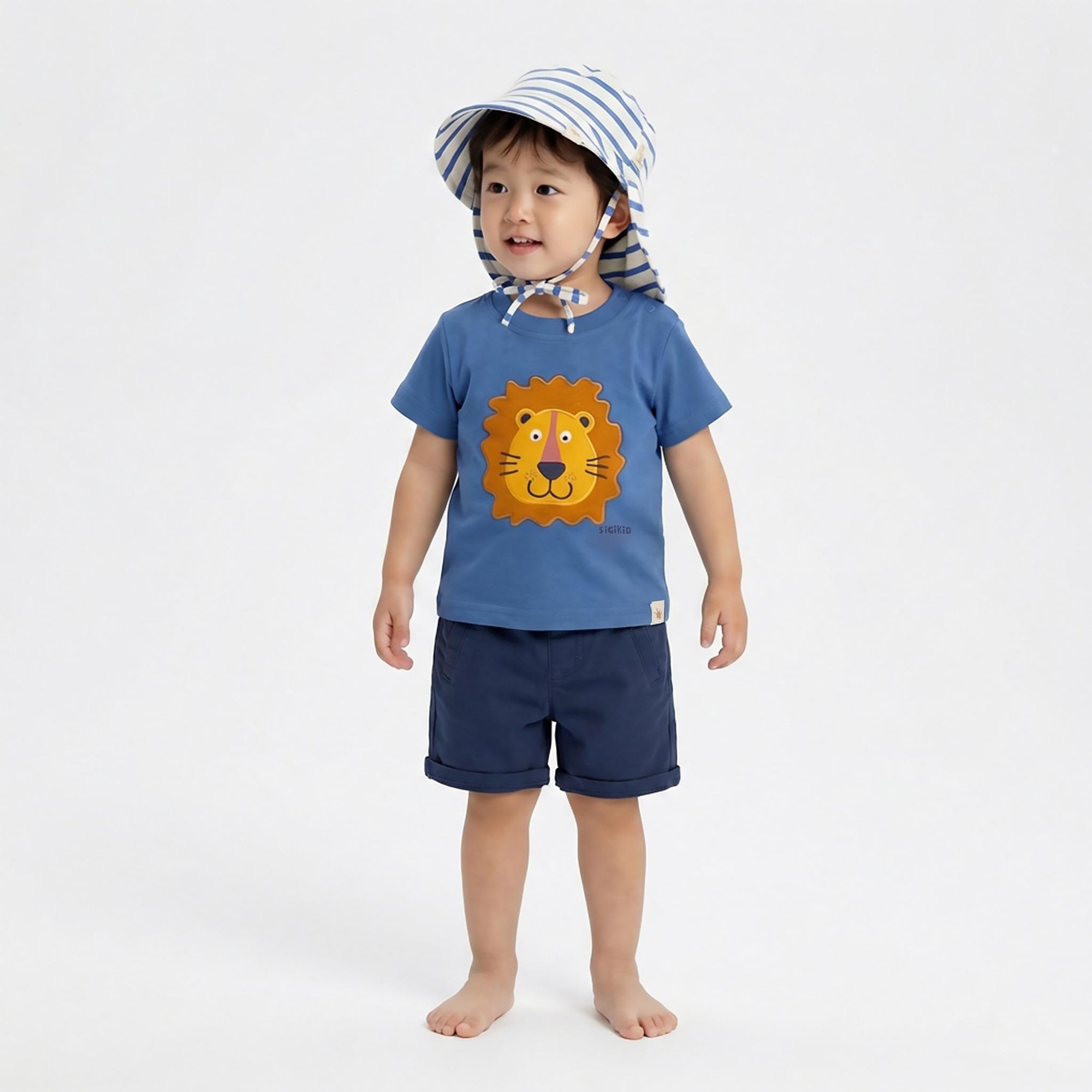 Baby gabardine bermuda shorts, adjustable waistband