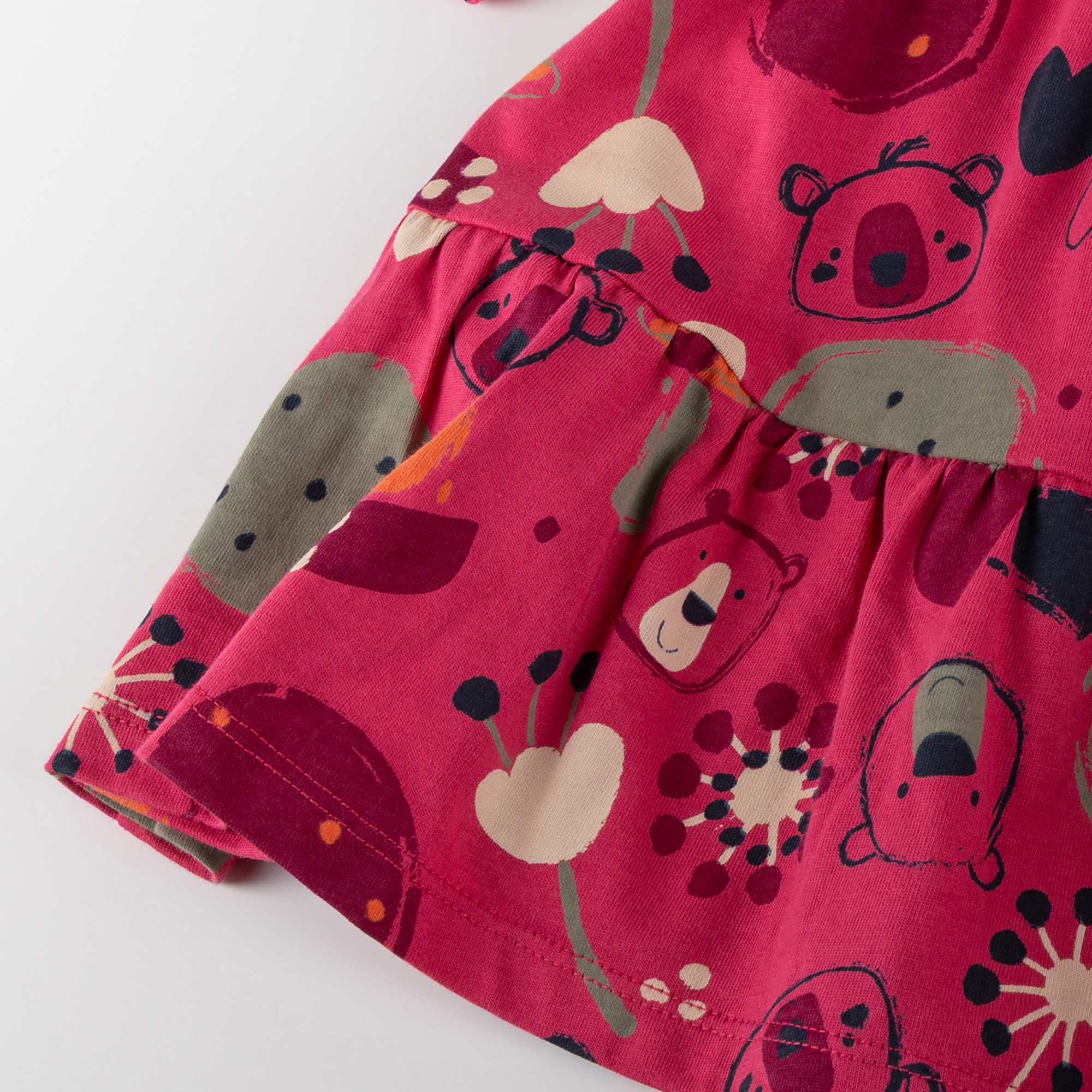 Kinder Kleid Bär Fancy Forest Print, pink Kinder Kleid Bär Fancy Forest Print, pink