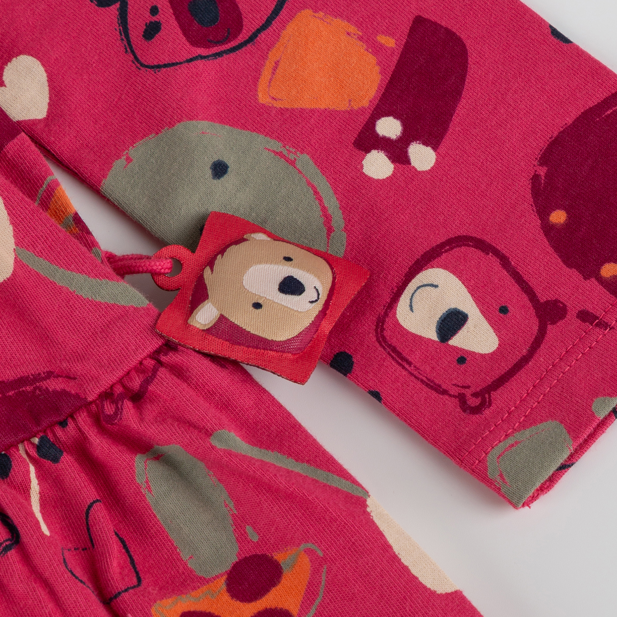 Kinder Kleid Bär Fancy Forest Print, pink Kinder Kleid Bär Fancy Forest Print, pink