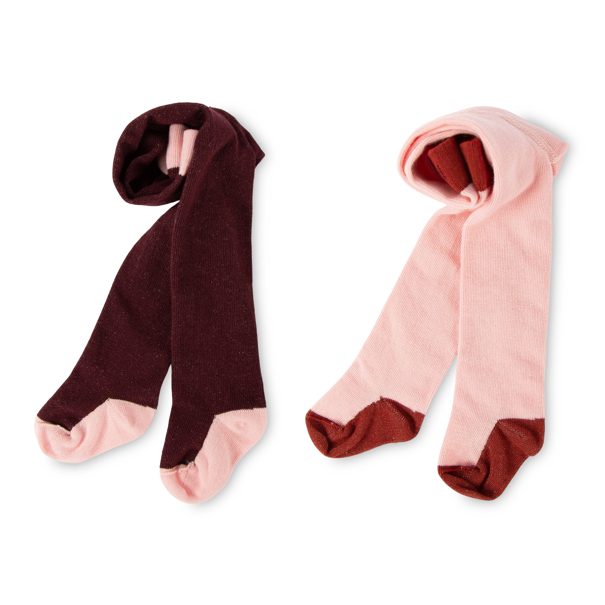 Baby Strumpfhosen 2er-Set, rosa/dunkelrot