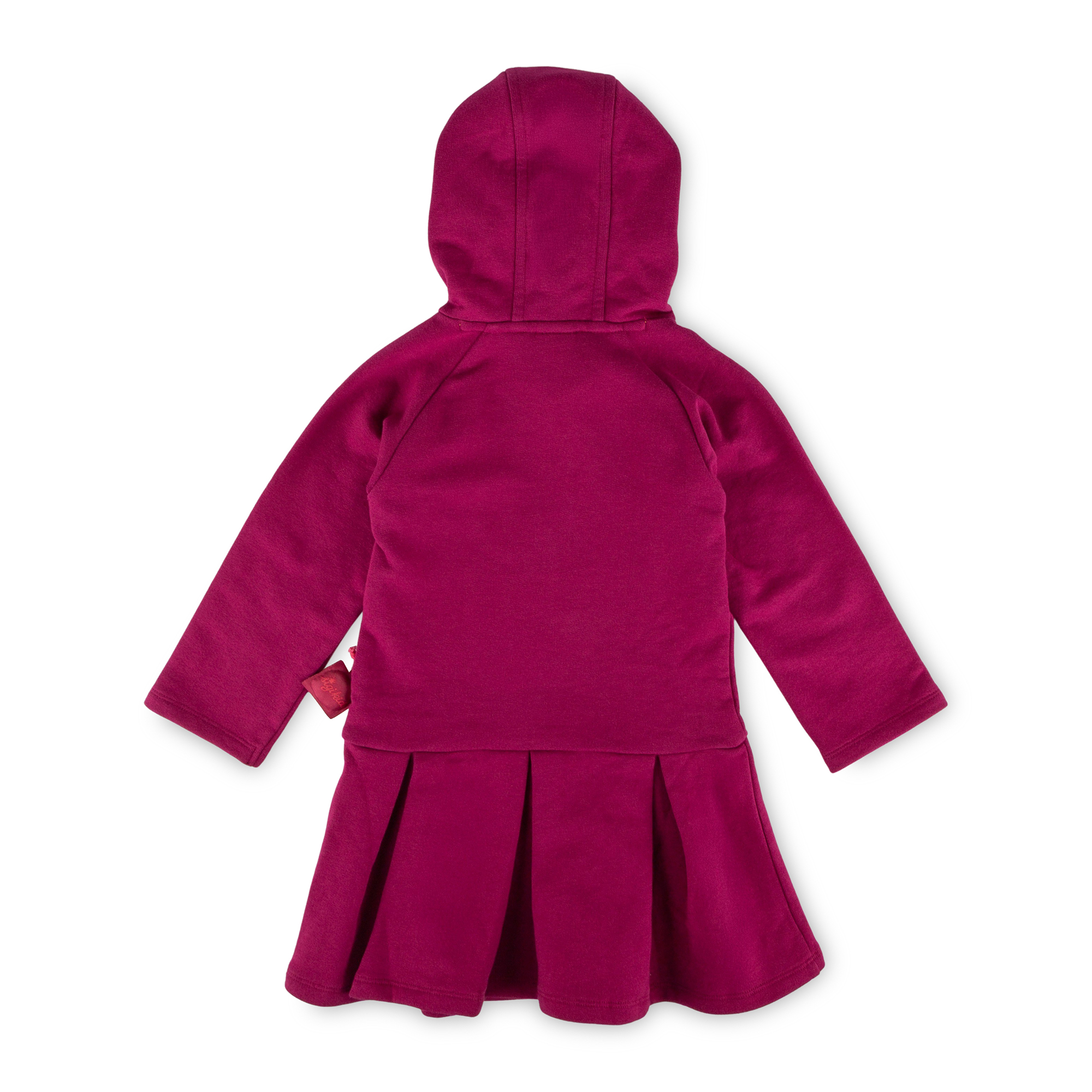Kinder Kapuzen Sweatkleid Bär Fancy Forest, dunkelpink