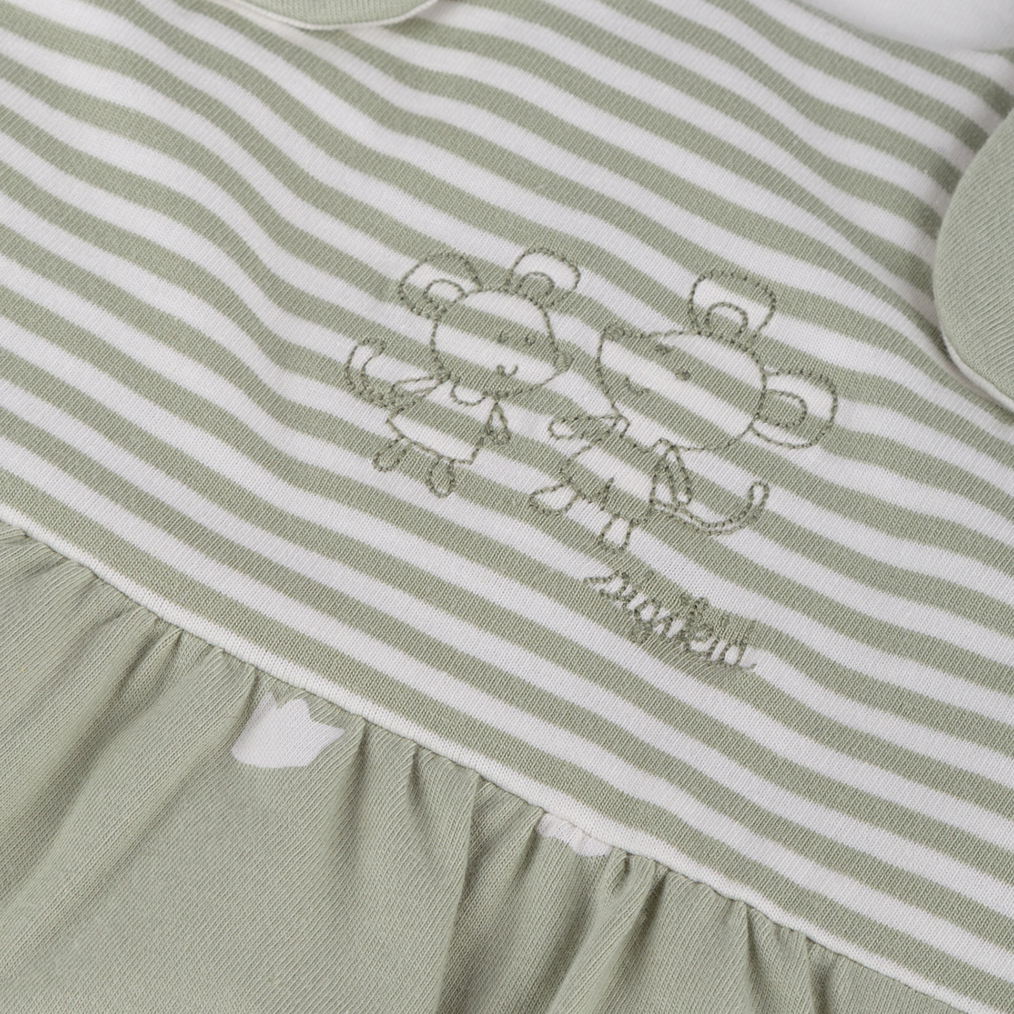 Newborn baby padded sleeping bag mouse, green