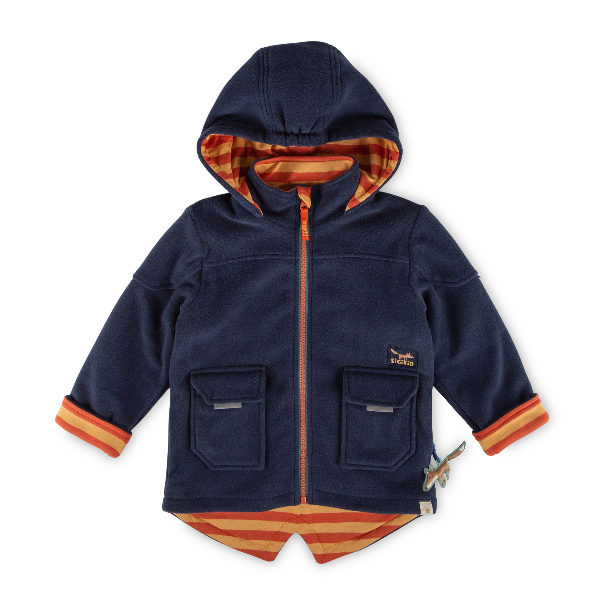 Hooded fleece jacket Wild Fox, flap pockets, lined