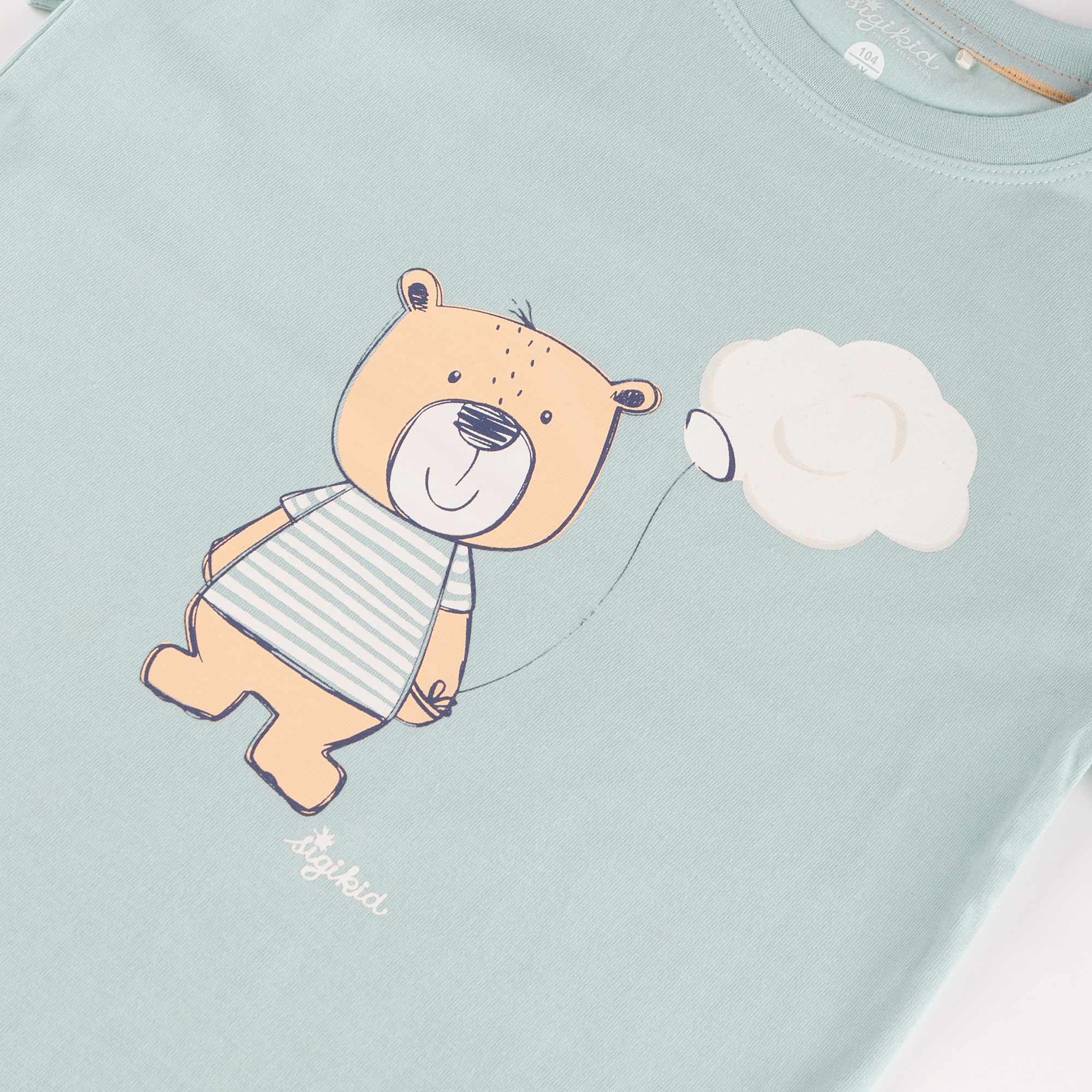 Kurzer Kinder Pyjama Bär, hellblau